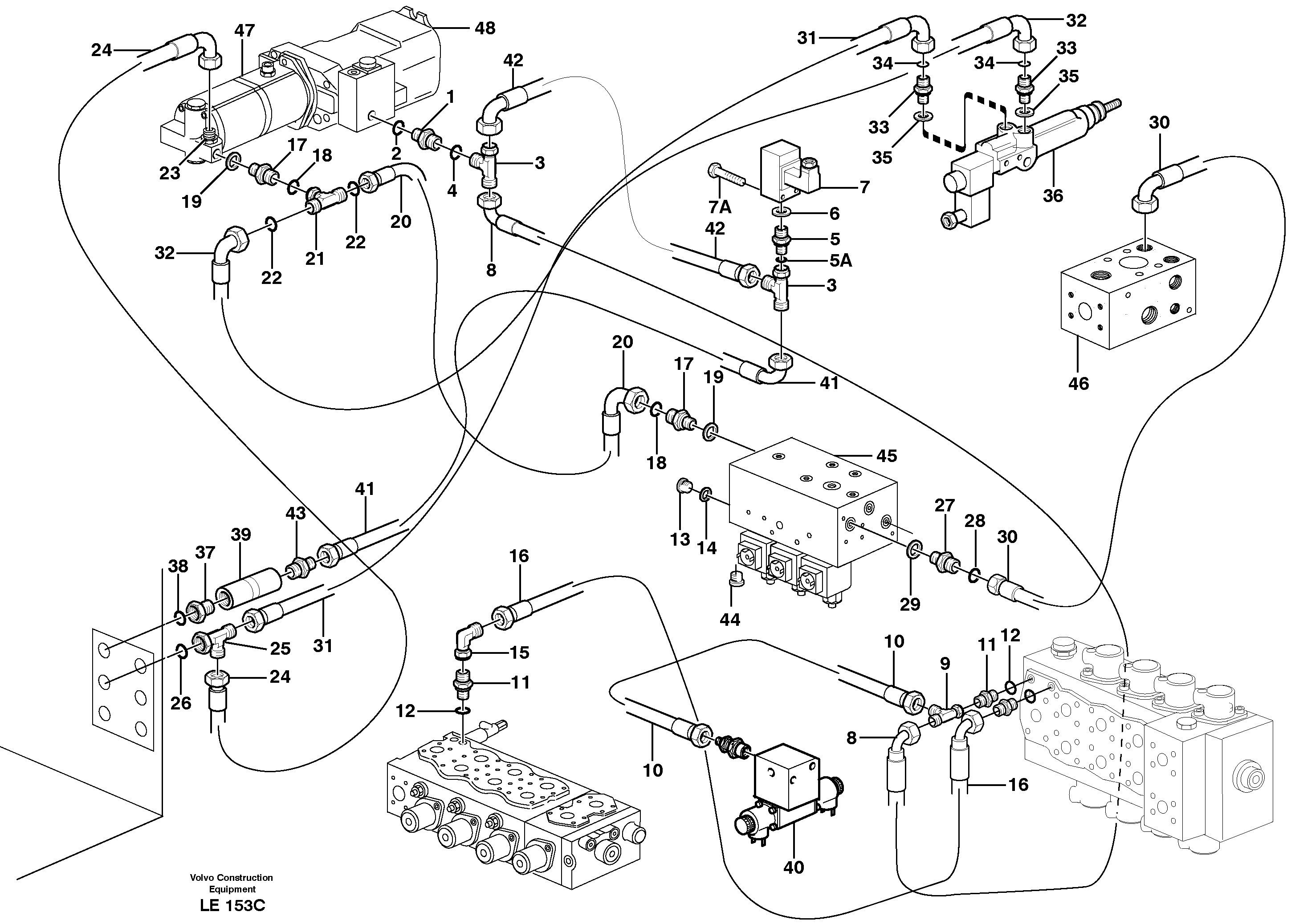 Схема запчастей Volvo EC160 - 42220 Servo hydraulics, speed regulation EC160 SER NO 1001-