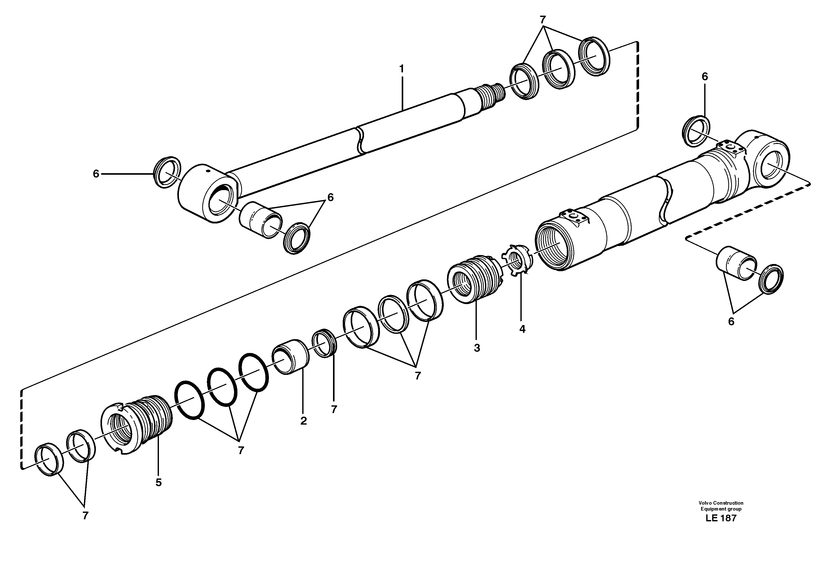 Схема запчастей Volvo EC160 - 8843 Гидроцилиндр стрелы EC160 SER NO 1001-