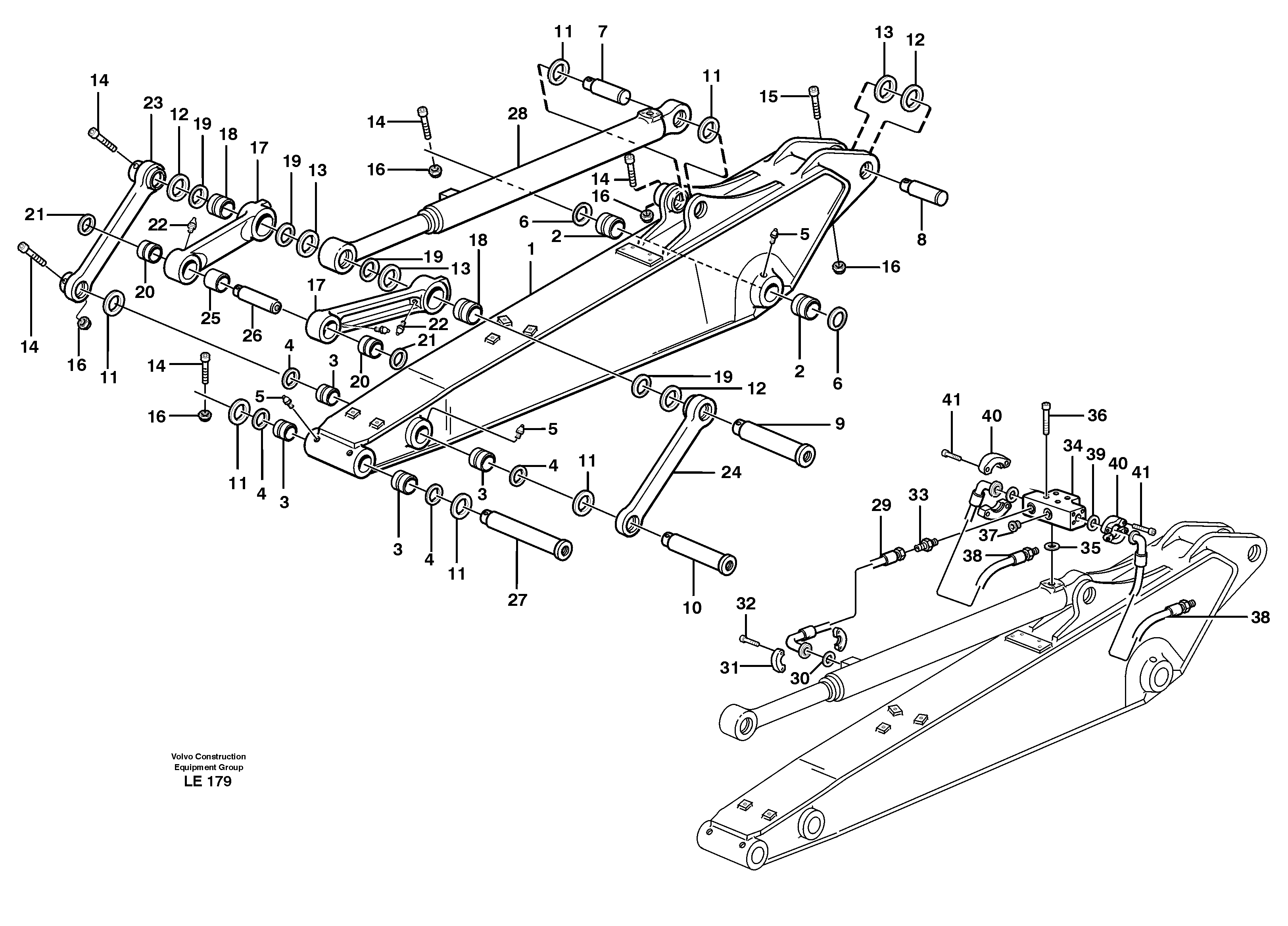 Схема запчастей Volvo EC160 - 90768 Dipper arm incl. connect EC160 SER NO 1001-