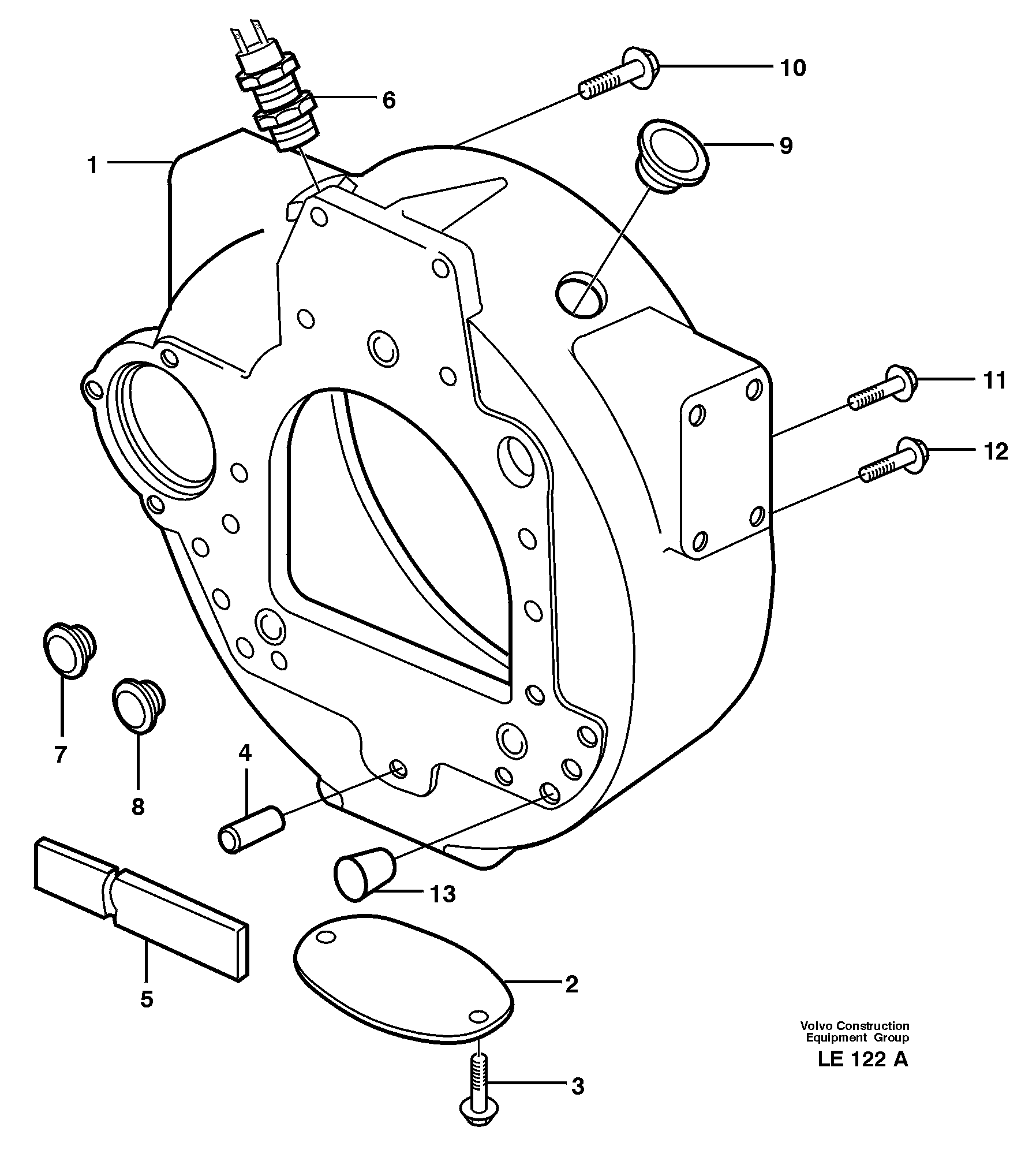 Схема запчастей Volvo EC160 - 34801 Картер маховика EC160 SER NO 1001-