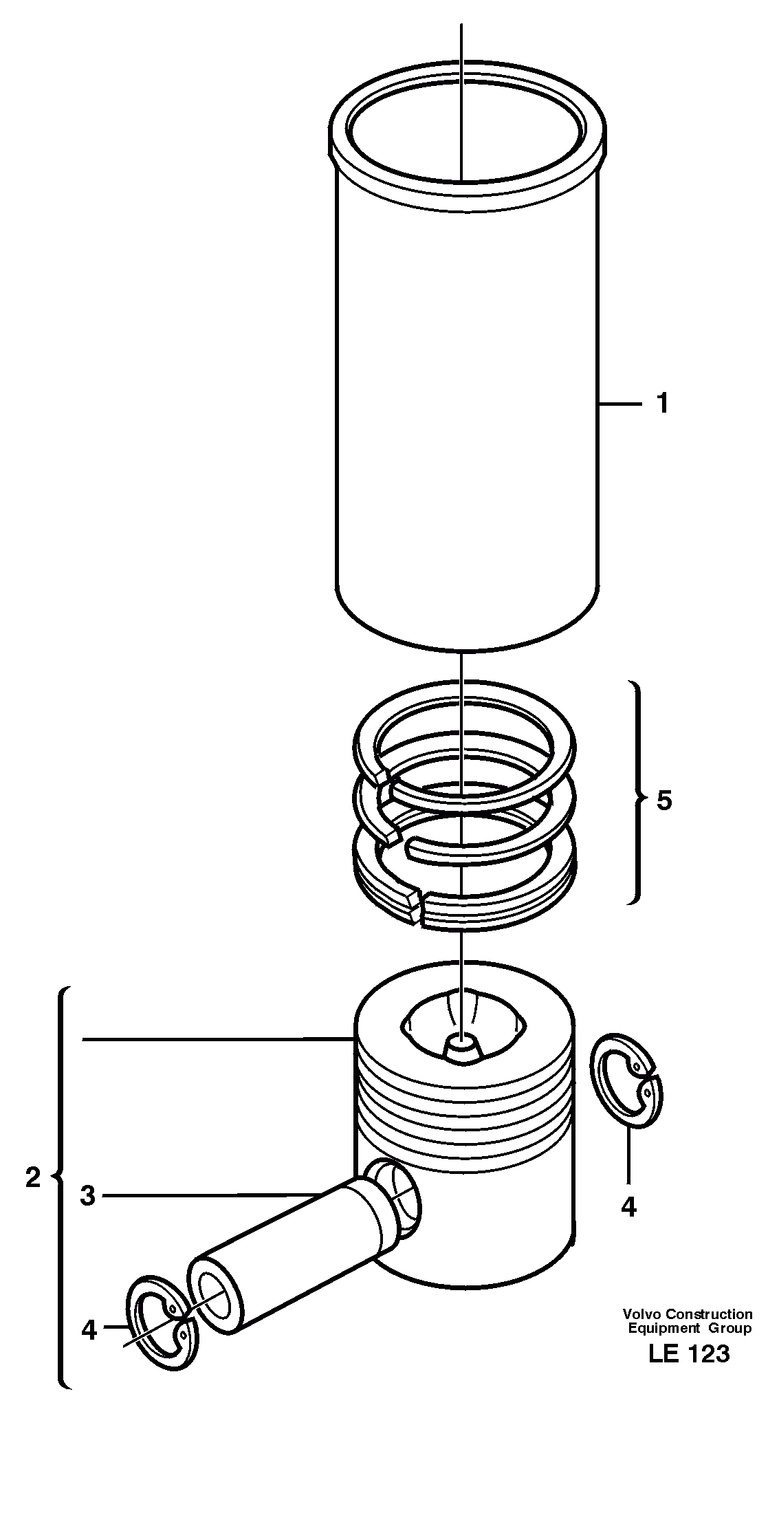 Схема запчастей Volvo EC160 - 15177 Cylinder liner and piston EC160 SER NO 1001-