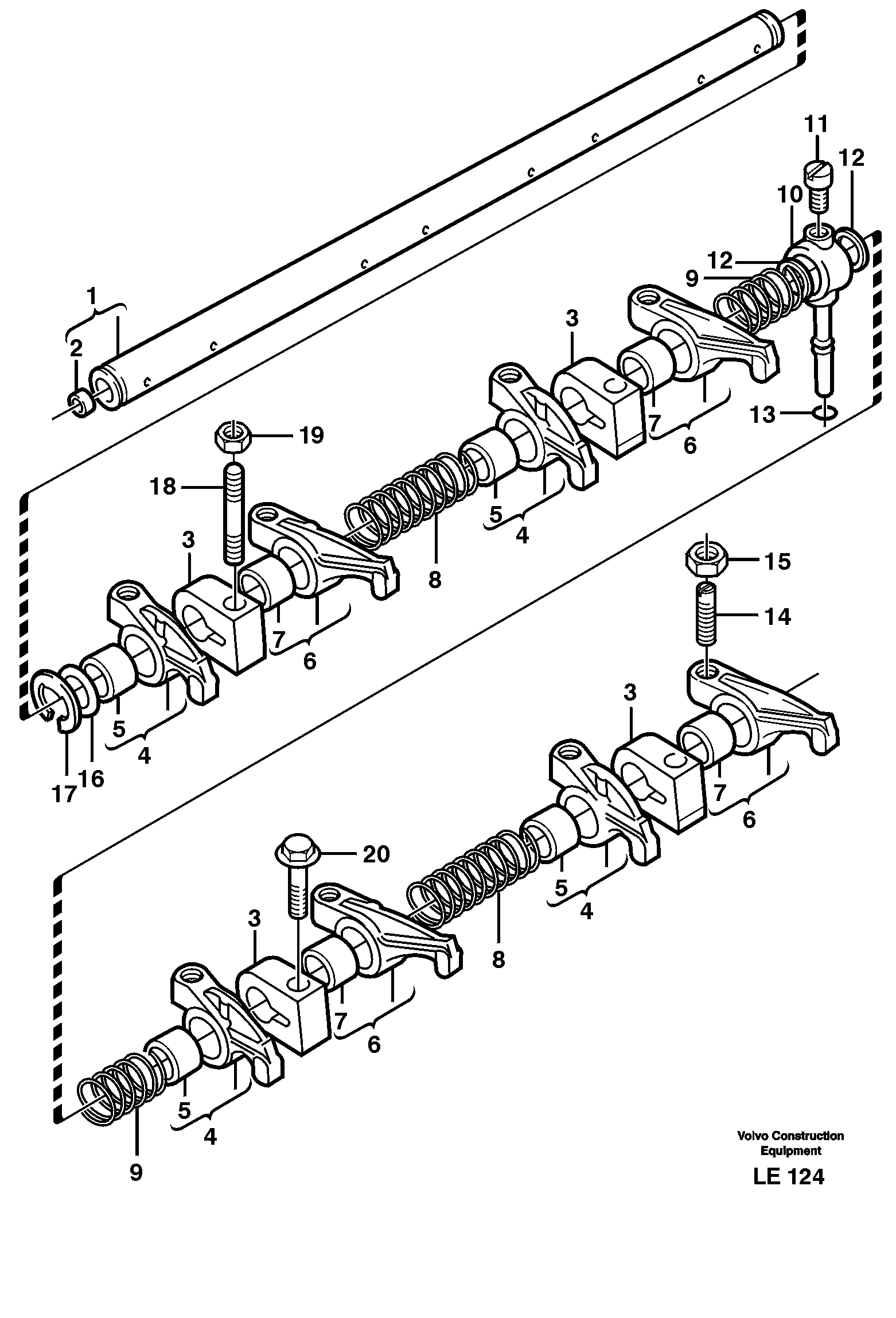 Схема запчастей Volvo EC160 - 52821 Valve mechanism EC160 SER NO 1001-