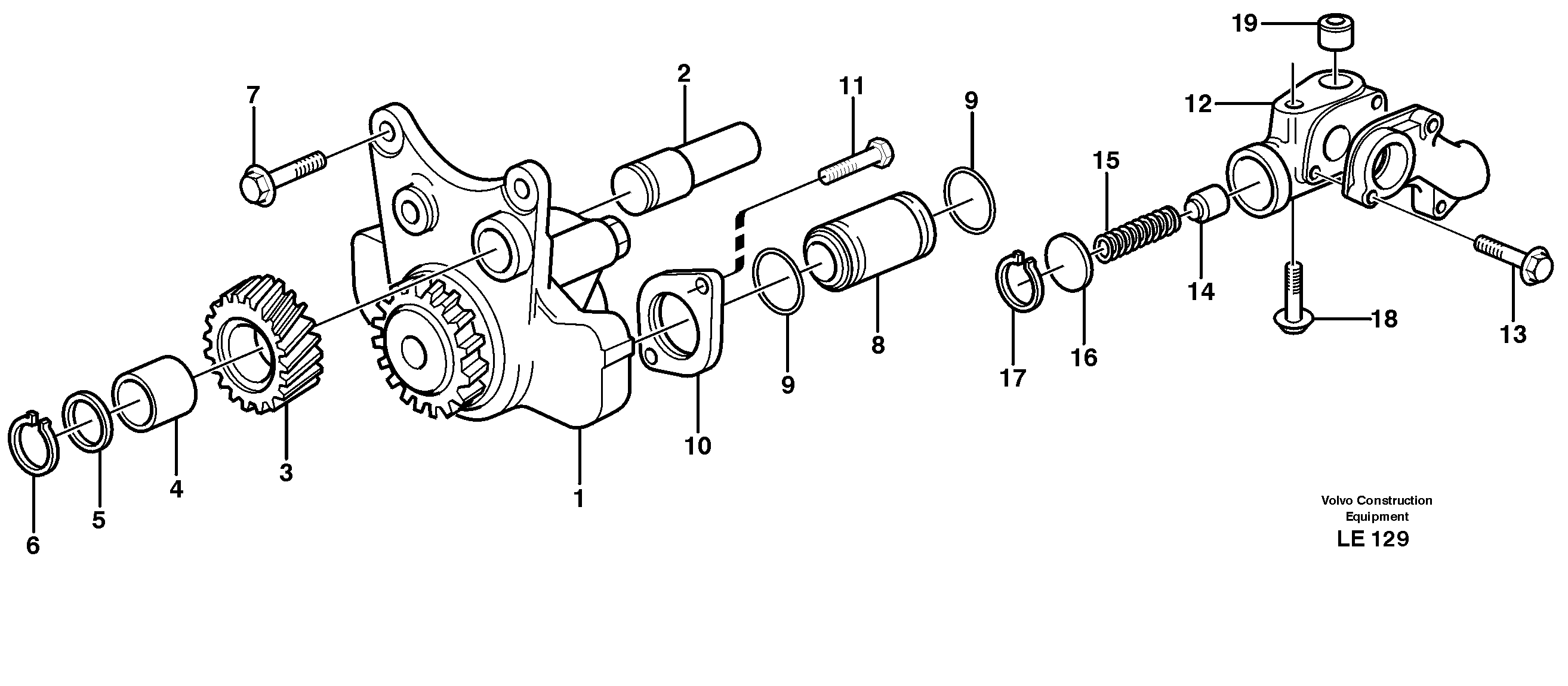 Схема запчастей Volvo EC160 - 35131 Насос масляный EC160 SER NO 1001-