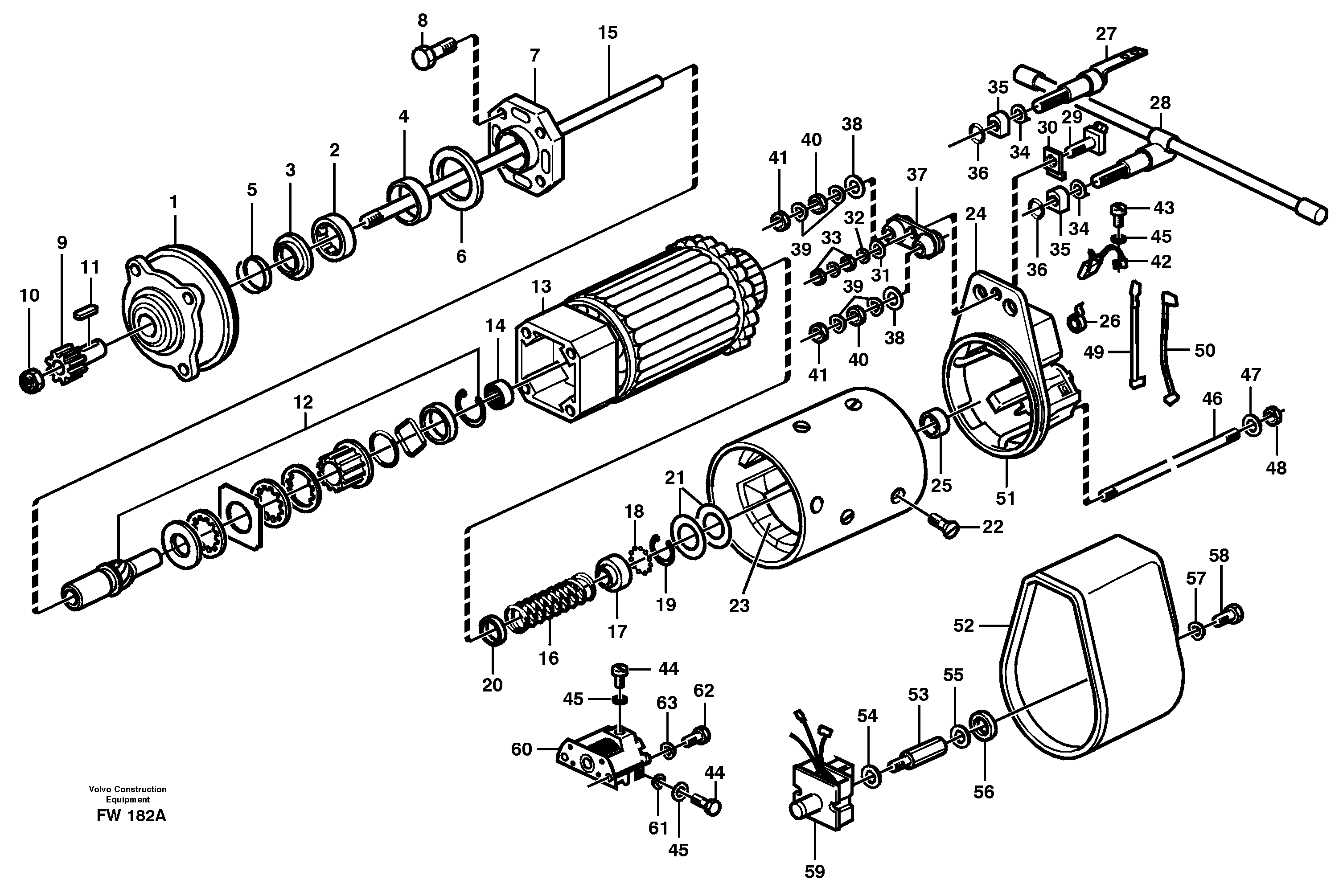 Схема запчастей Volvo EC280 - 27135 Starter motor EC280 SER NO 1001-