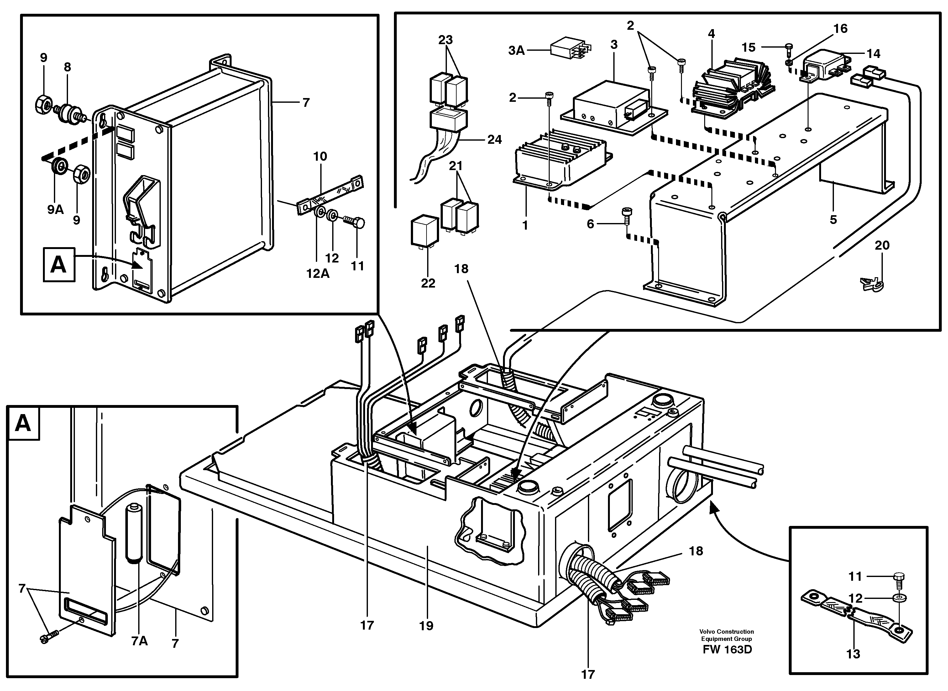 Схема запчастей Volvo EC280 - 20525 Electric installation in cab floor EC280 SER NO 1001-