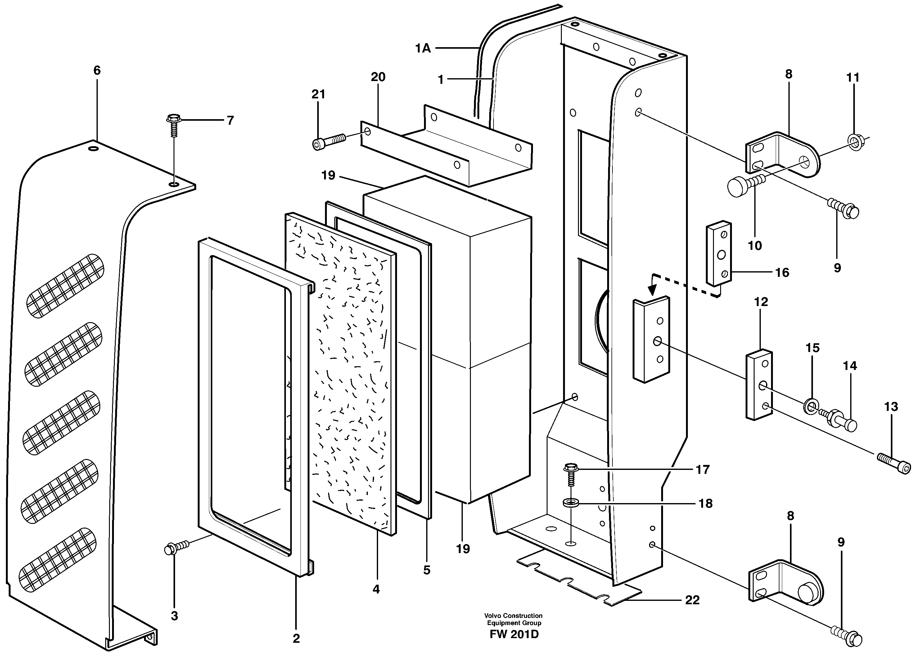 Схема запчастей Volvo EC280 - 31842 Air inlet EC280 SER NO 1001-