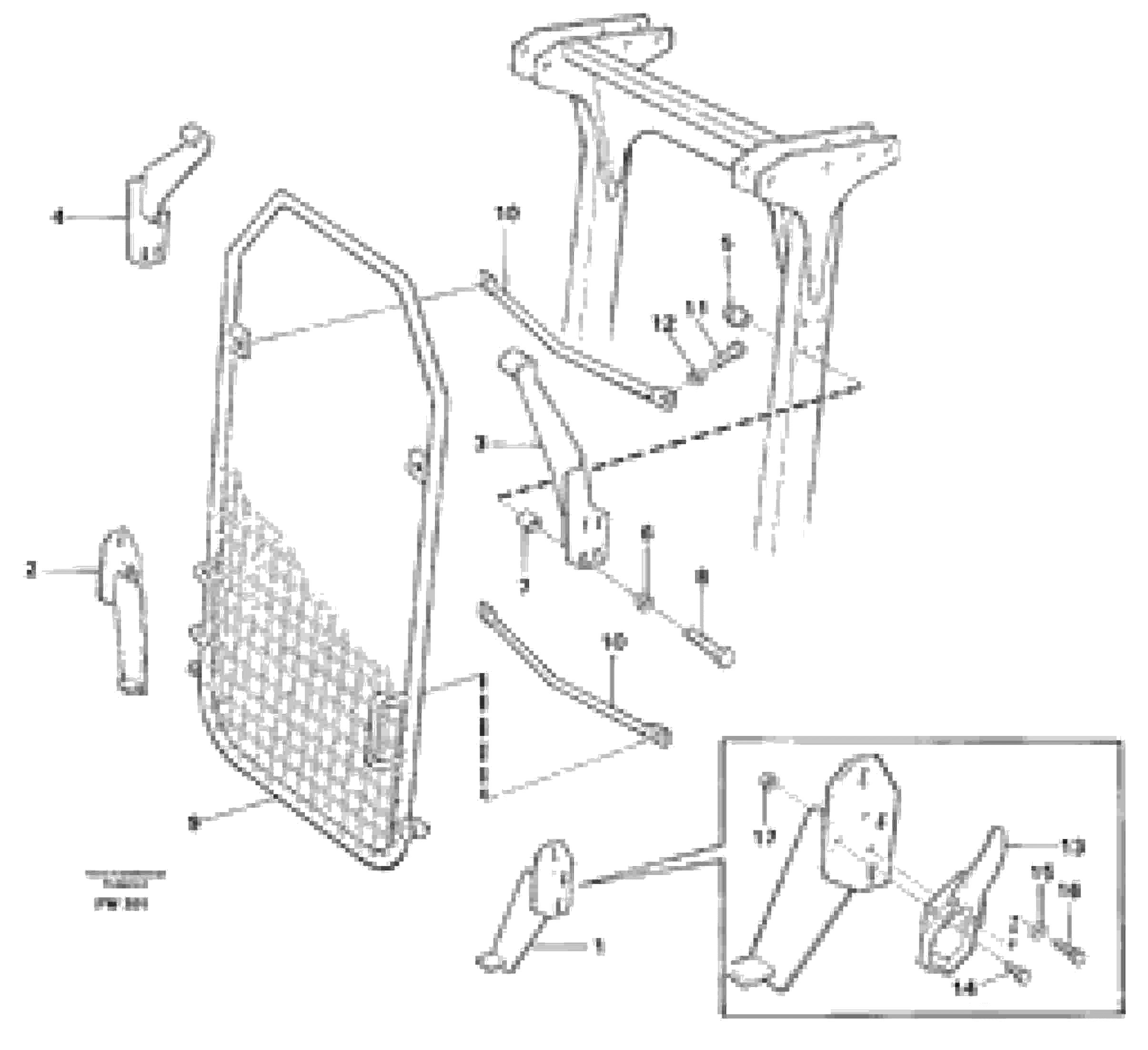 Схема запчастей Volvo EC280 - 66716 Windscreen protection on protection over cab EC280 SER NO 1001-