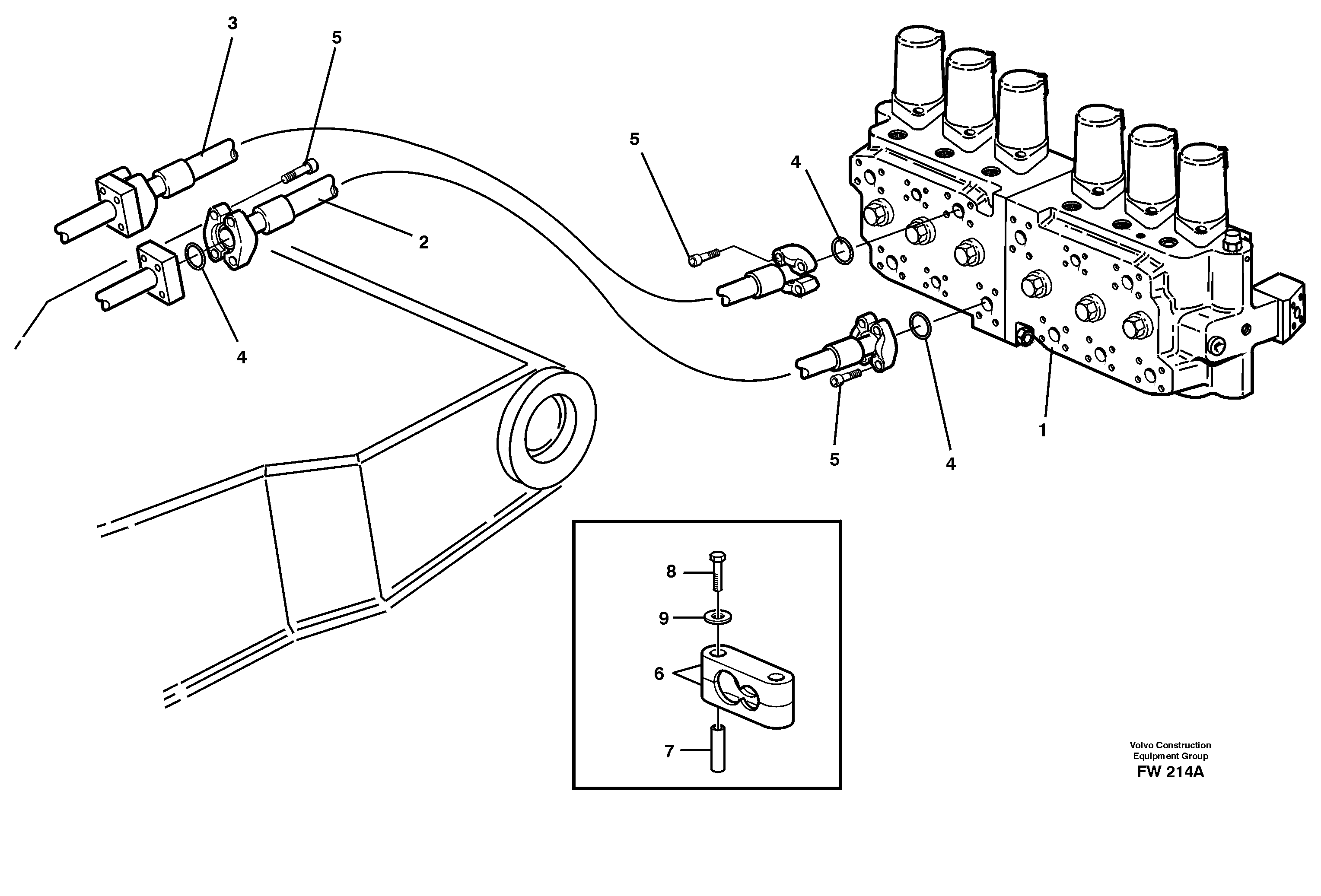 Схема запчастей Volvo EC280 - 20556 Hydraulic system, dipperarm EC280 SER NO 1001-