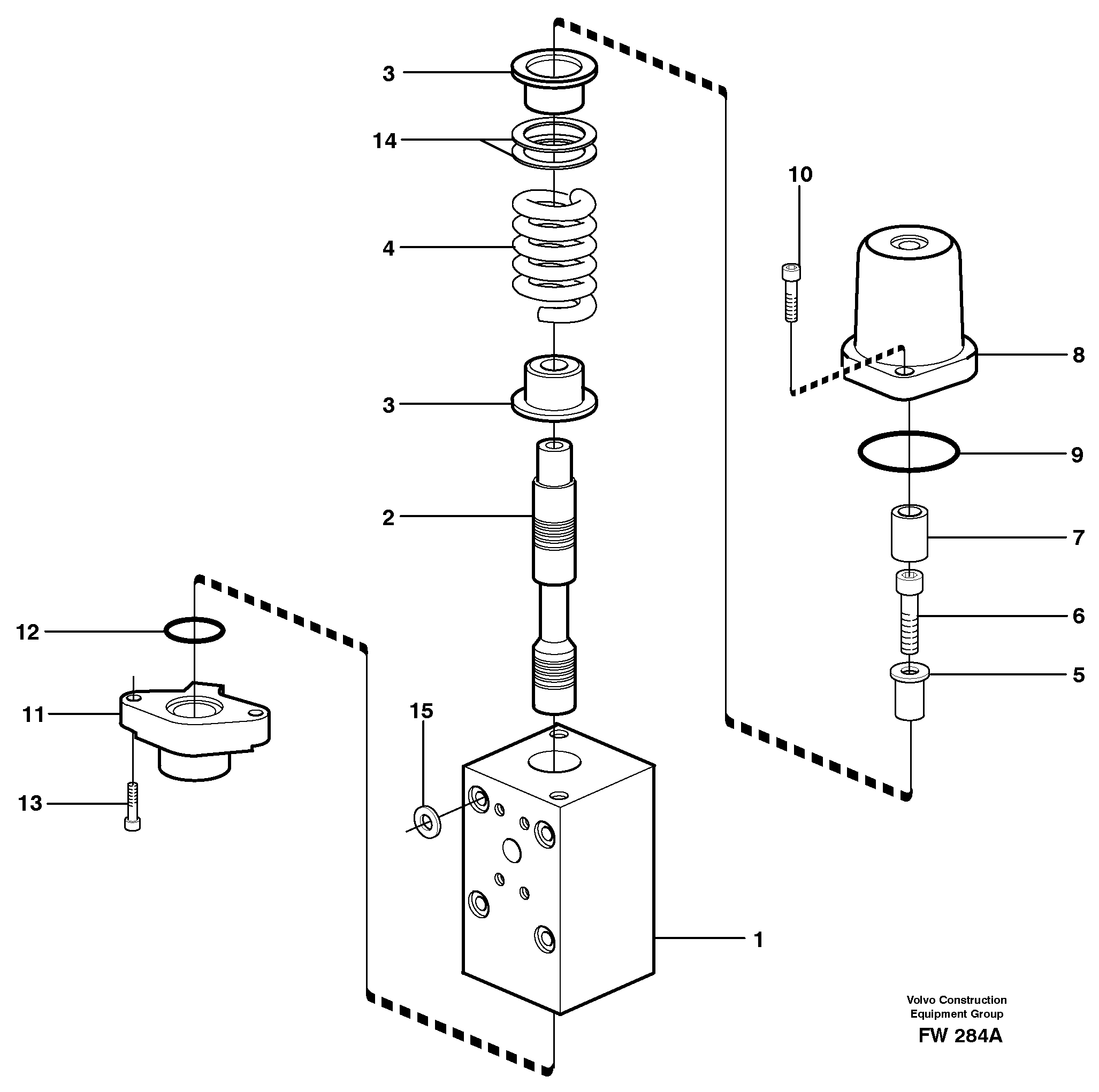 Схема запчастей Volvo EC280 - 101048 Connection valve EC280 SER NO 1001-