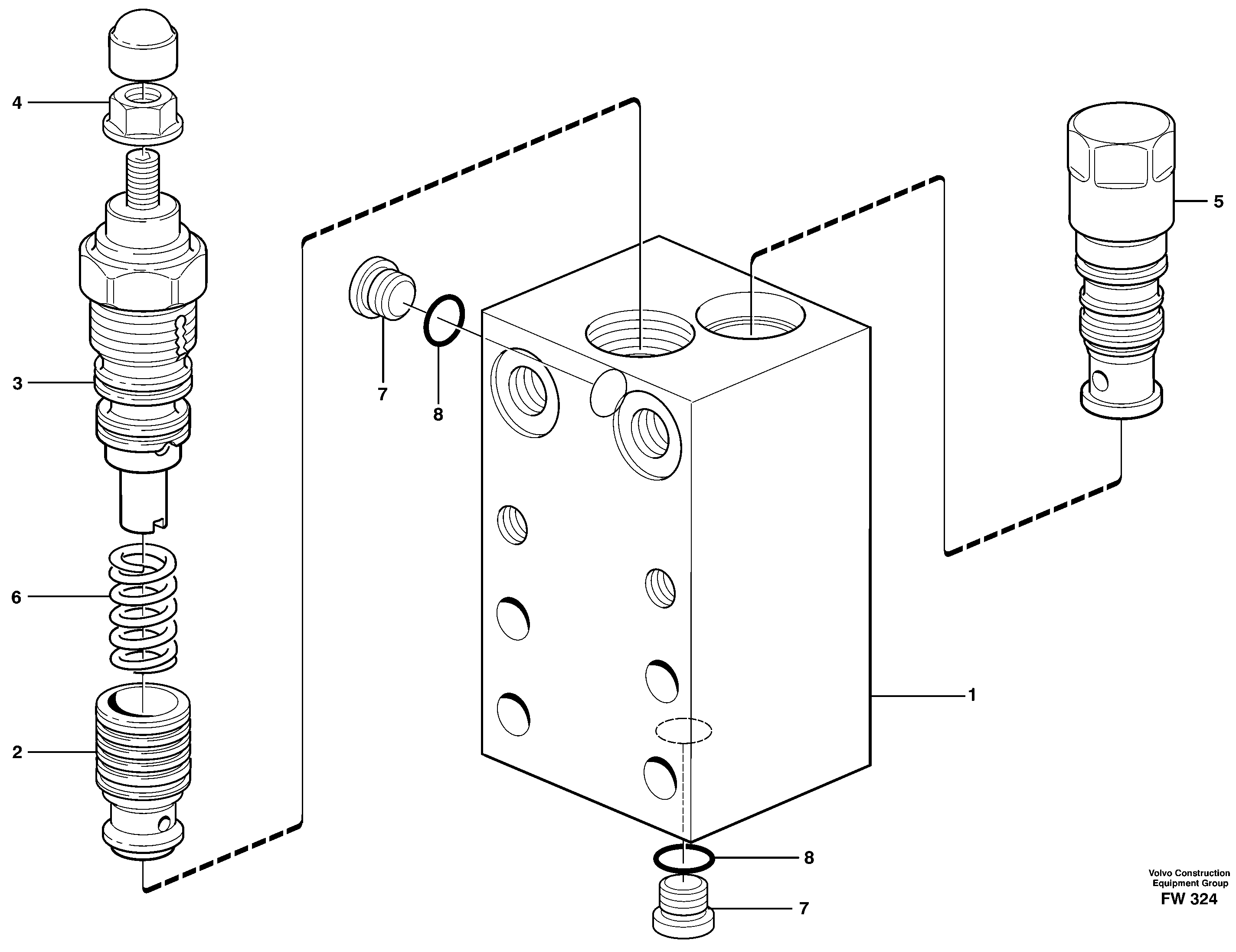 Схема запчастей Volvo EC280 - 7938 inhibitor valve EC280 SER NO 1001-