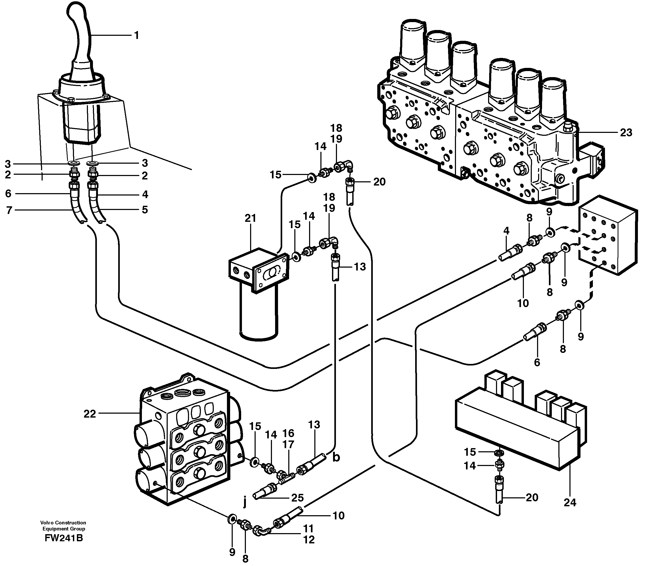 Схема запчастей Volvo EC280 - 12081 Servo hydraulics, bucket EC280 SER NO 1001-