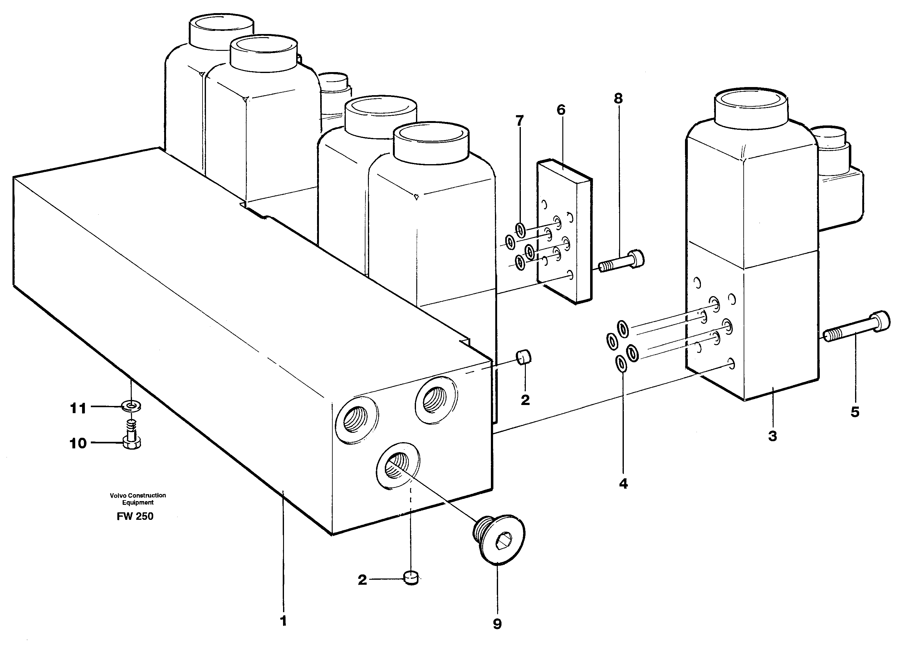 Схема запчастей Volvo EC280 - 7359 Control valve block EC280 SER NO 1001-