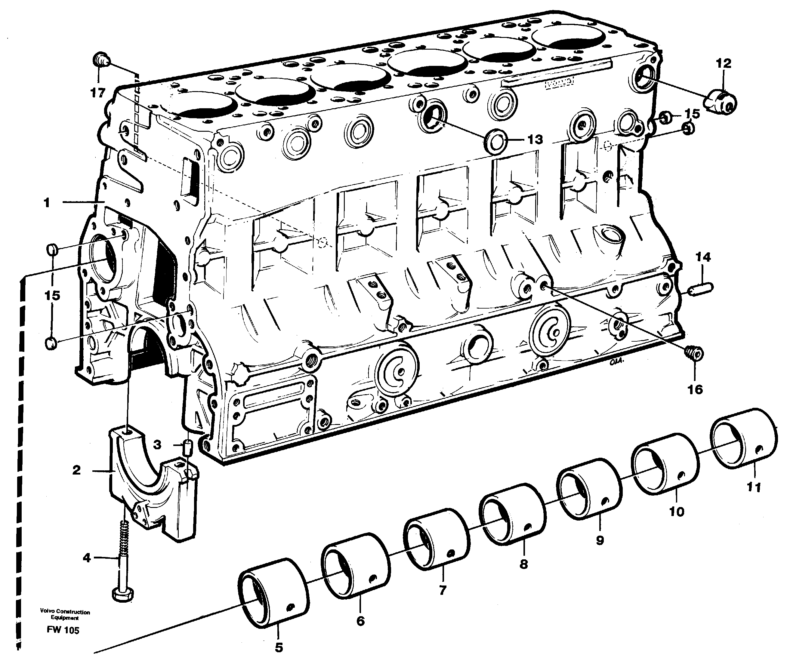 Схема запчастей Volvo EC280 - 97992 Блок цилиндров EC280 SER NO 1001-