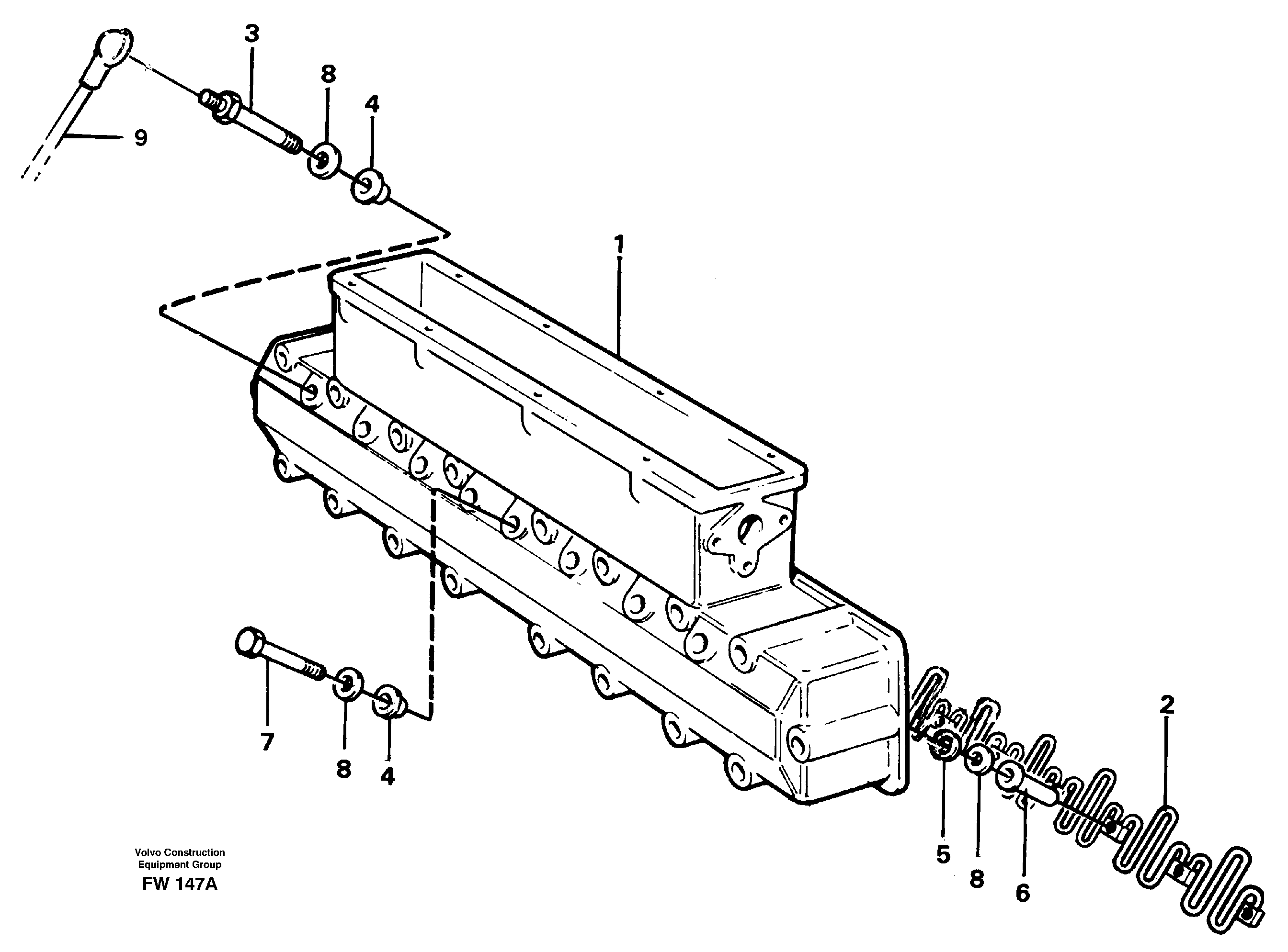 Схема запчастей Volvo EC280 - 27935 Inlet manifold EC280 SER NO 1001-