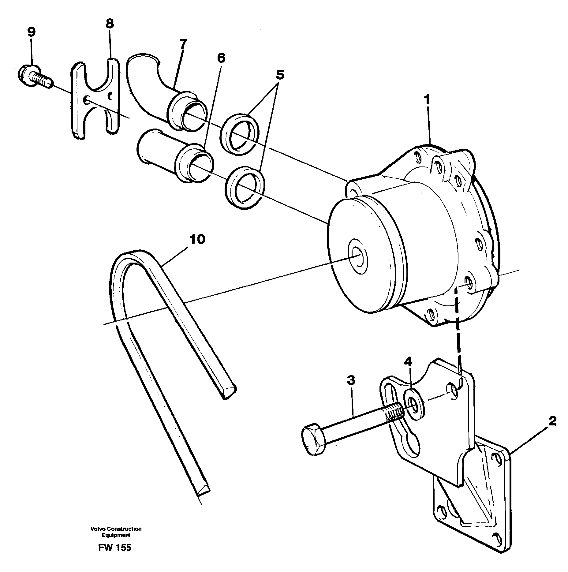 Схема запчастей Volvo EC280 - 17782 Waterpump, assembly EC280 SER NO 1001-