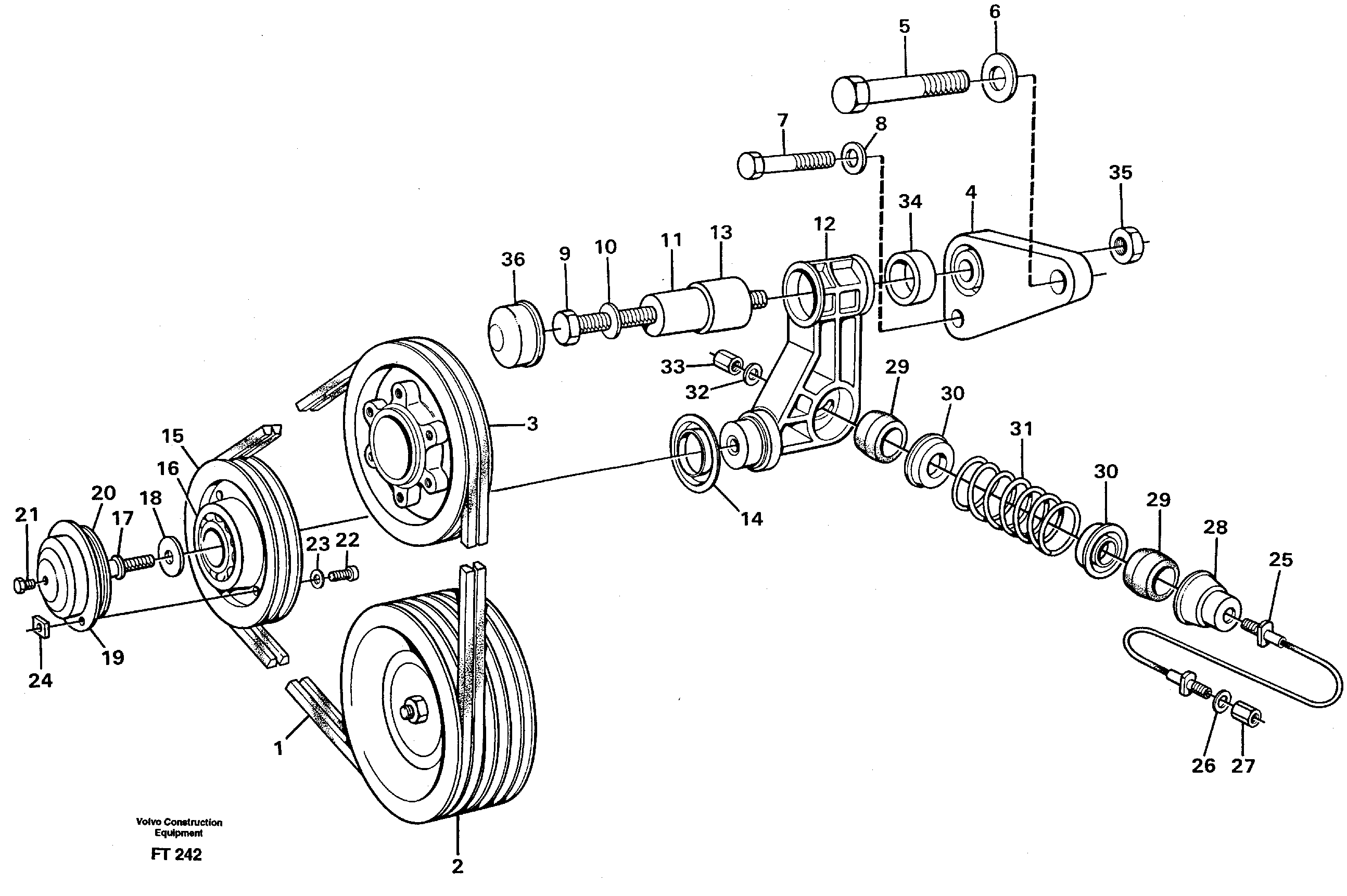 Схема запчастей Volvo EC340 - 67428 Belt transmission EC340 SER NO 1001-