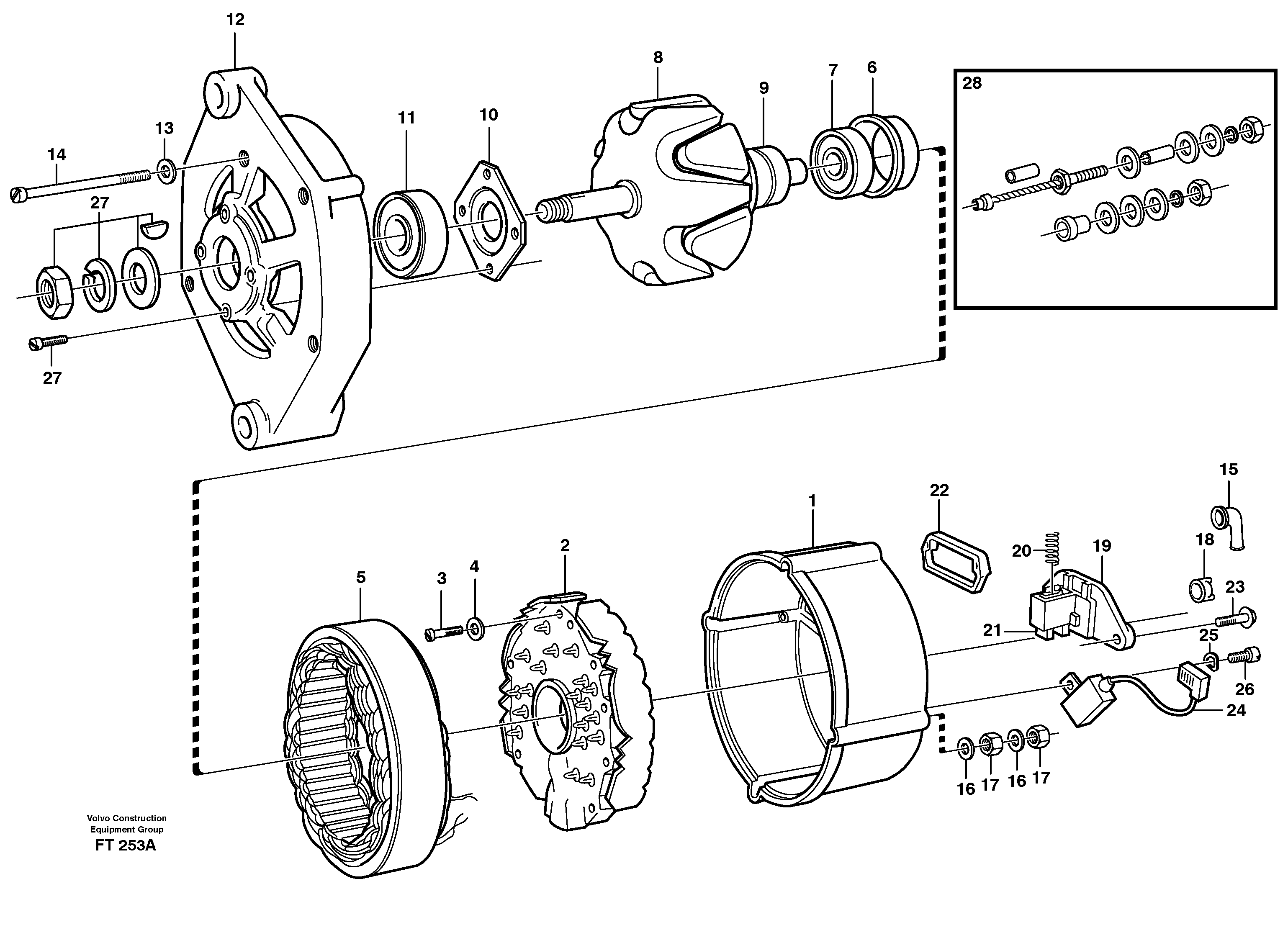 Схема запчастей Volvo EC340 - 70787 Alternator EC340 SER NO 1001-