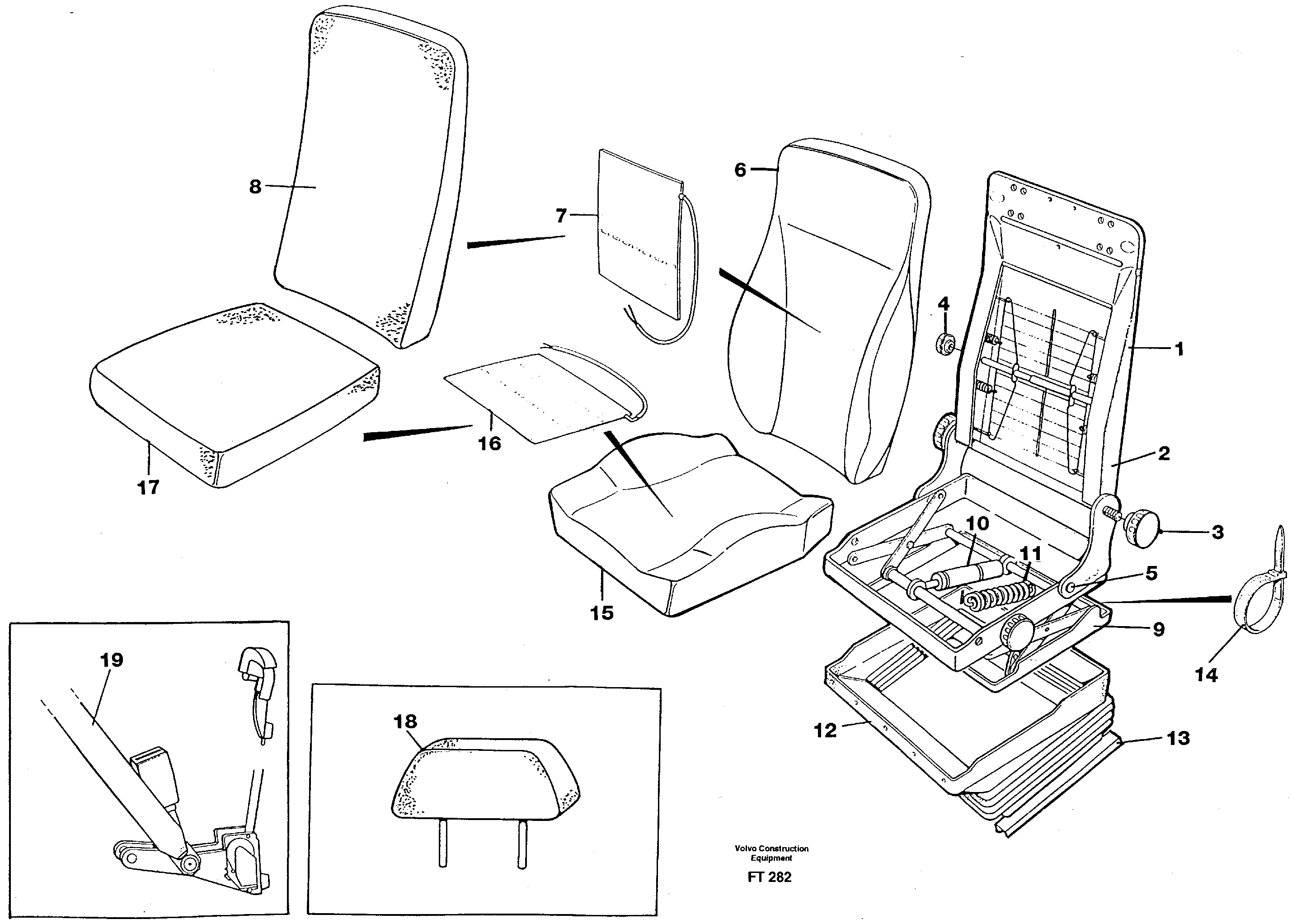 Схема запчастей Volvo EC340 - 71404 Operator seat, heated. BE-GE EC340 SER NO 1001-