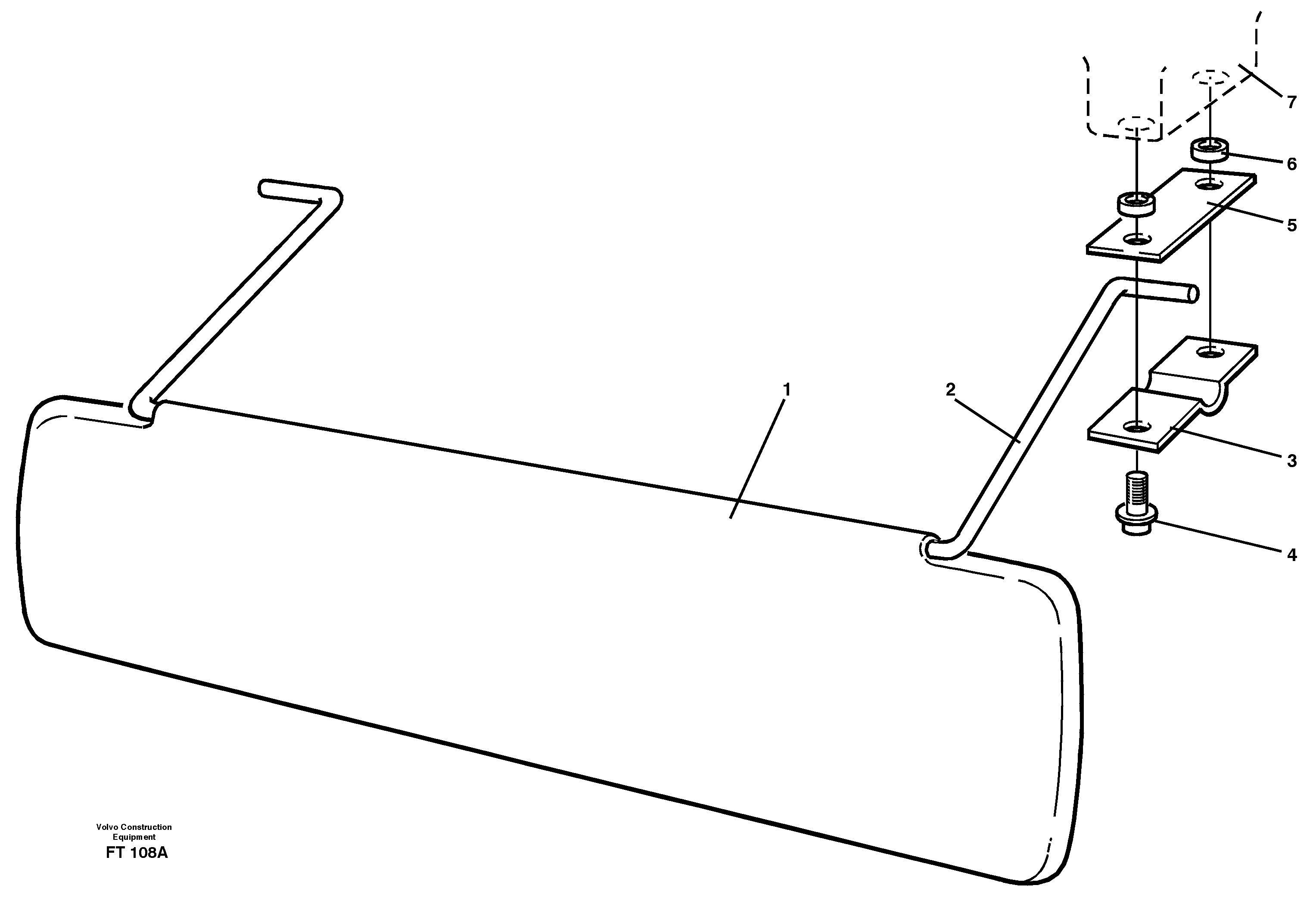 Схема запчастей Volvo EC340 - 74200 Sun visor, interior EC340 SER NO 1001-