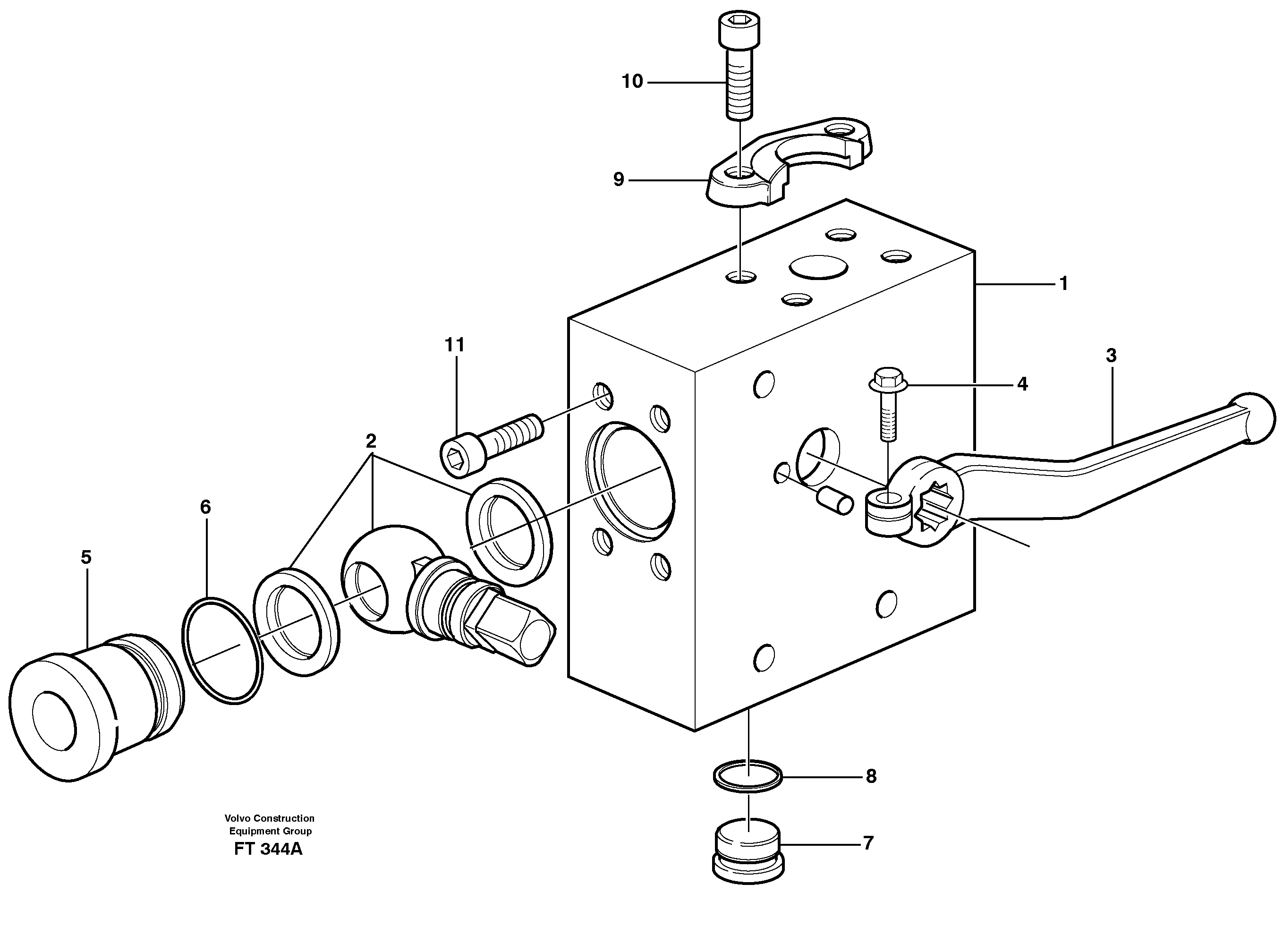 Схема запчастей Volvo EC340 - 71722 Operating valve, hammer / shears EC340 SER NO 1001-