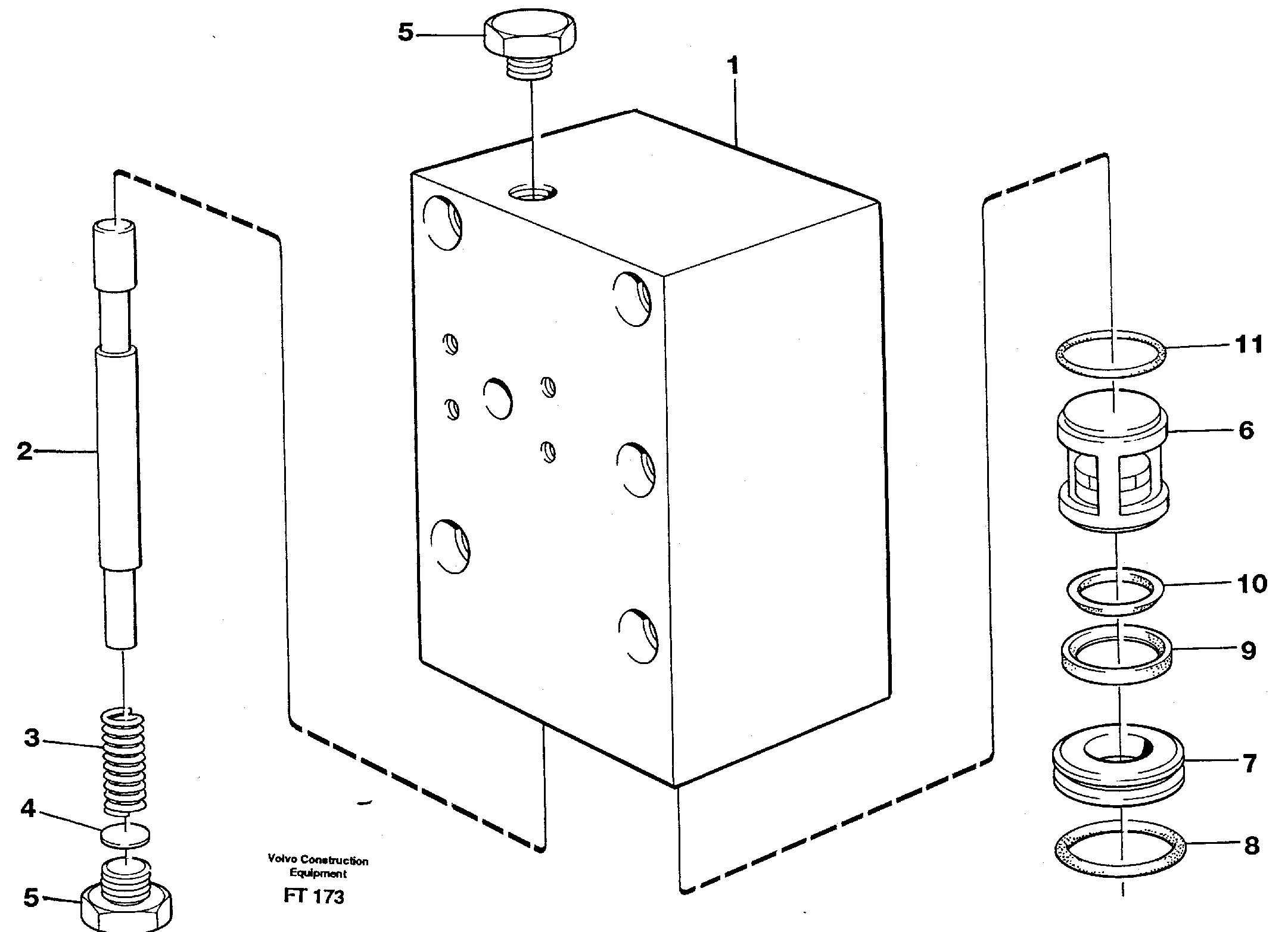 Схема запчастей Volvo EC340 - 75065 Connection valve Crawler track EC340 SER NO 1001-