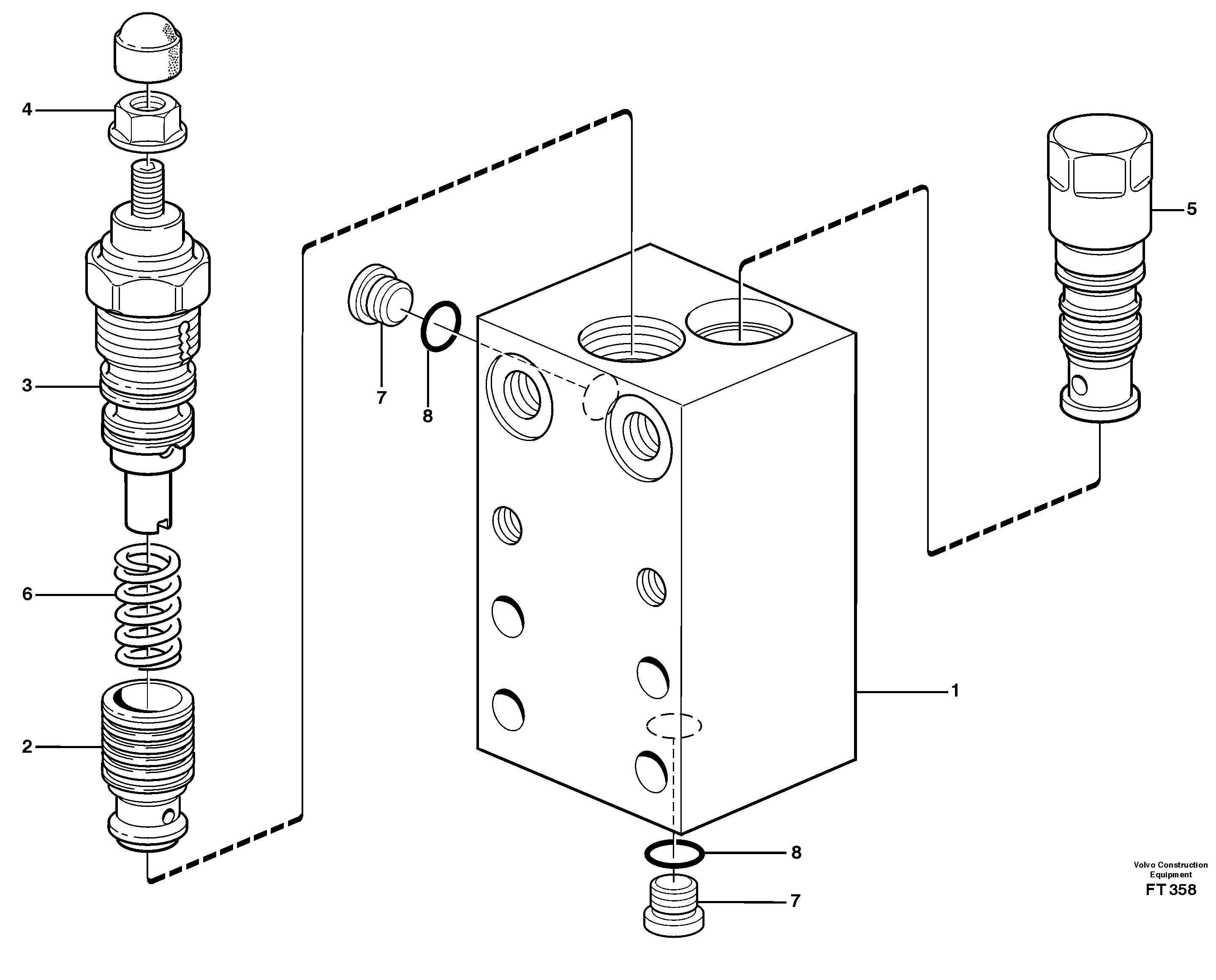 Схема запчастей Volvo EC340 - 76224 inhibitor valve EC340 SER NO 1001-