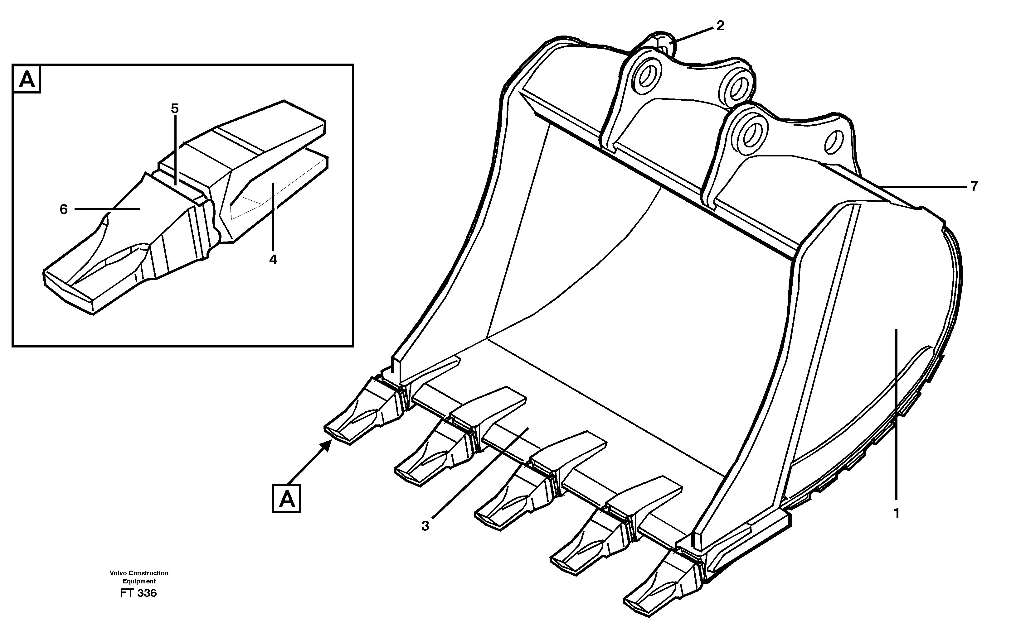 Схема запчастей Volvo EC340 - 70178 Buckets, direct fitting Combi Parts EC340 SER NO 1001-