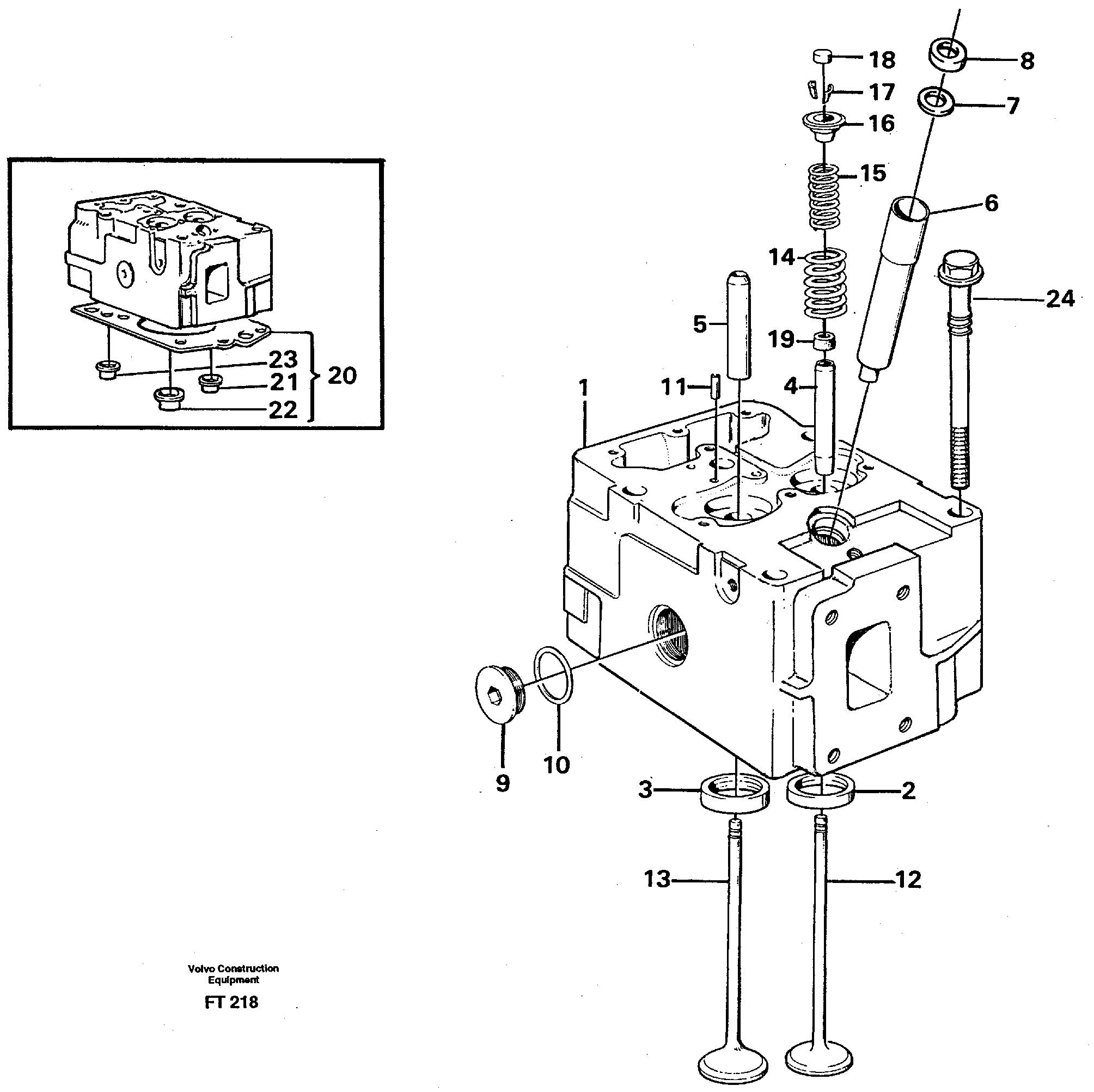 Схема запчастей Volvo EC340 - 68148 Головка блока цилиндров EC340 SER NO 1001-