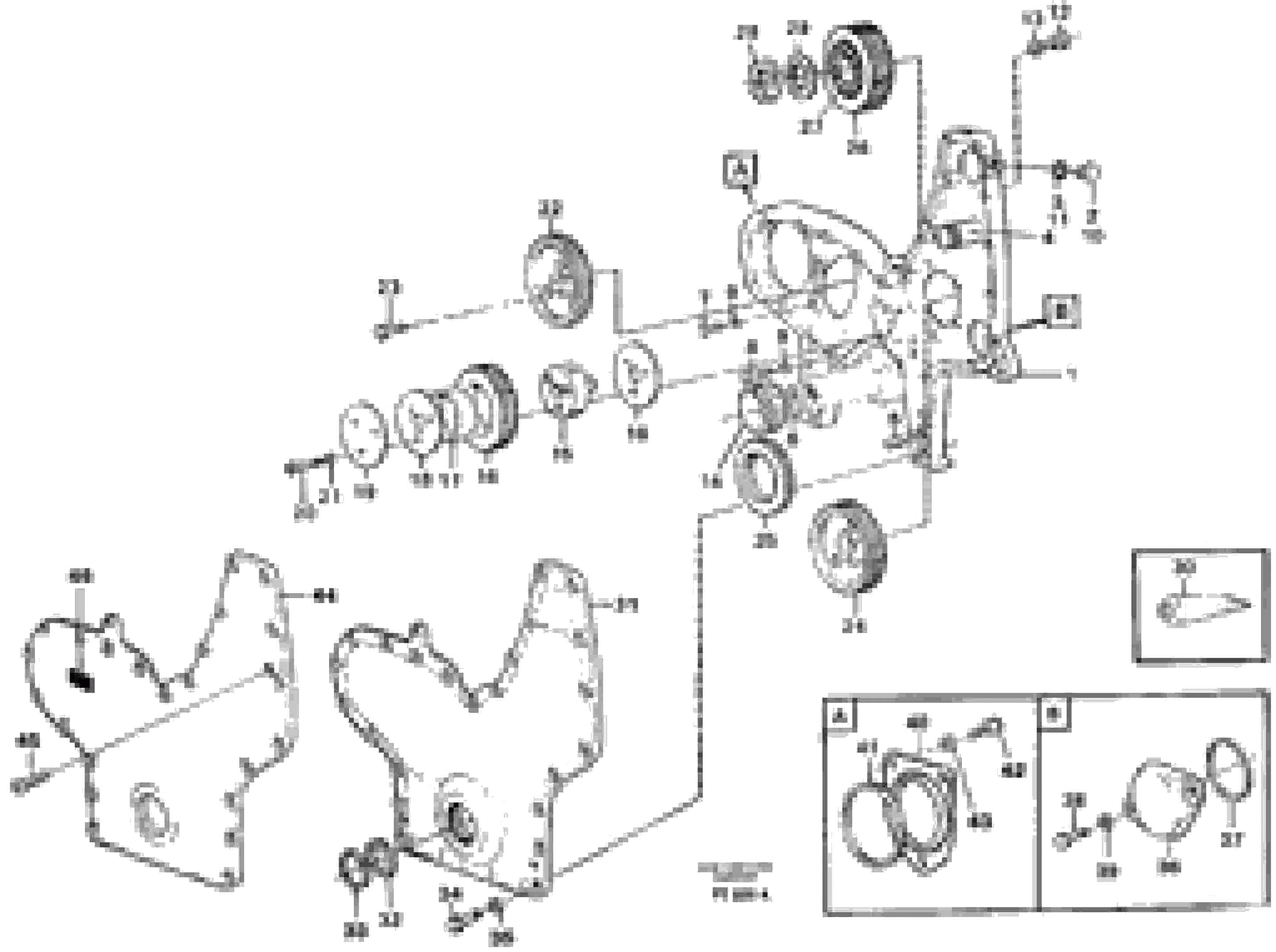 Схема запчастей Volvo EC340 - 67530 Timing gear casing and gears EC340 SER NO 1001-