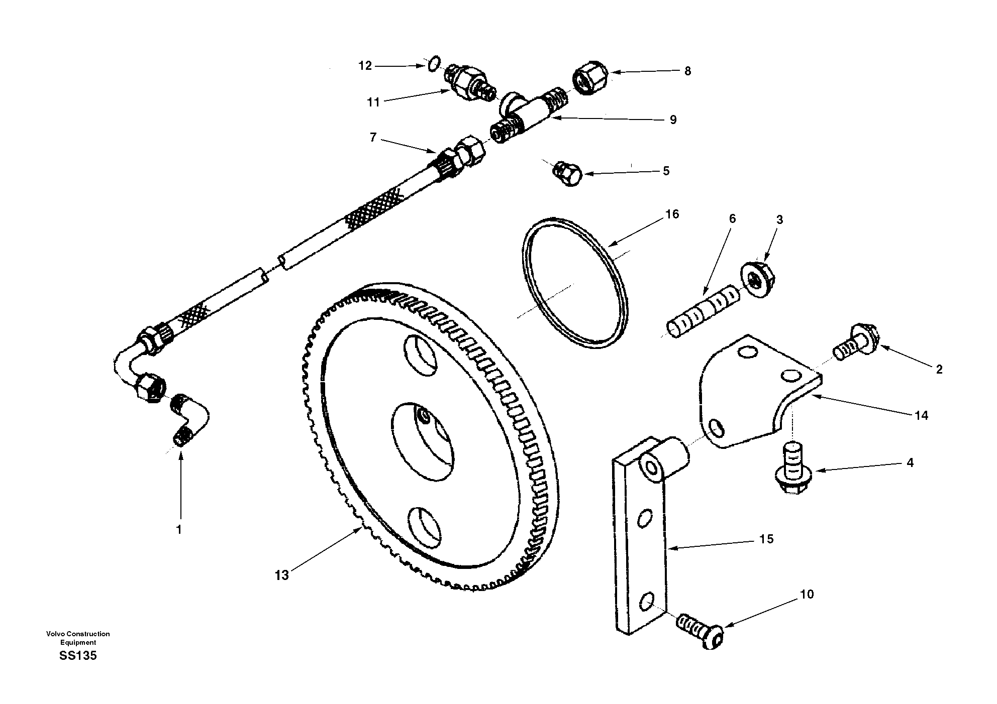 Схема запчастей Volvo EW130 - 9536 Drive for injection pump EW130