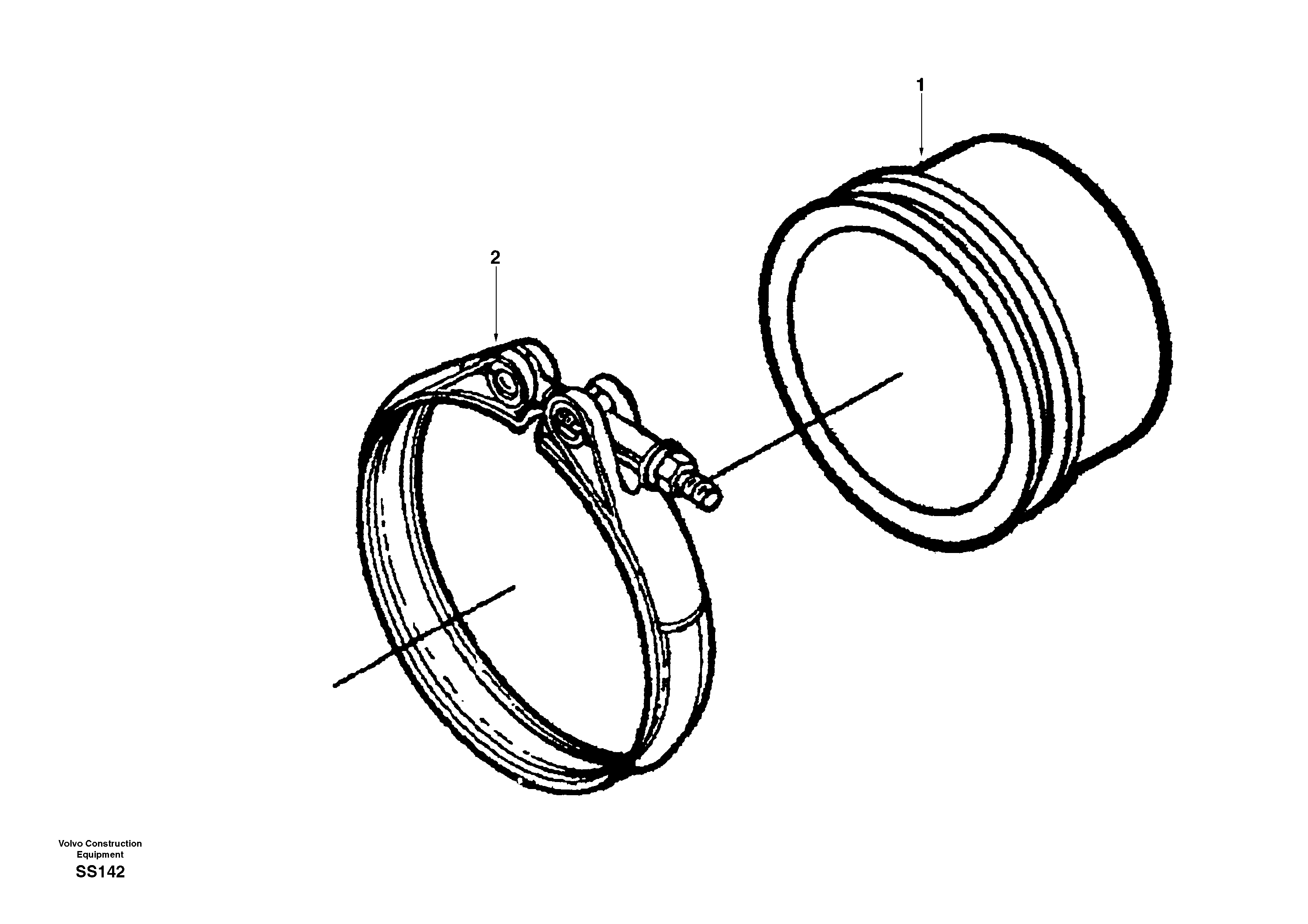 Схема запчастей Volvo EW130 - 9542 Exhaust connection EW130