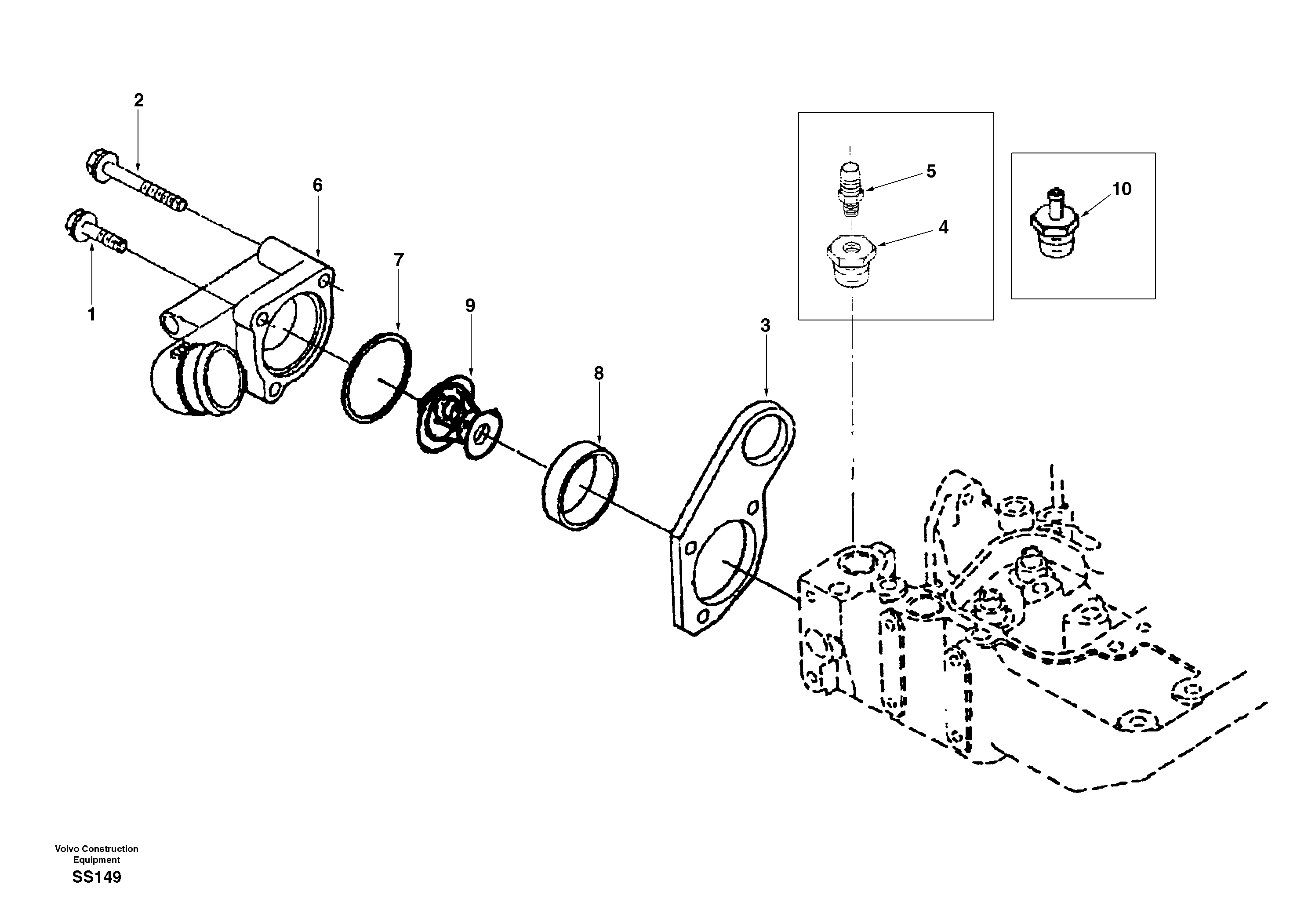 Схема запчастей Volvo EW130 - 42188 Thermostat housing EW130