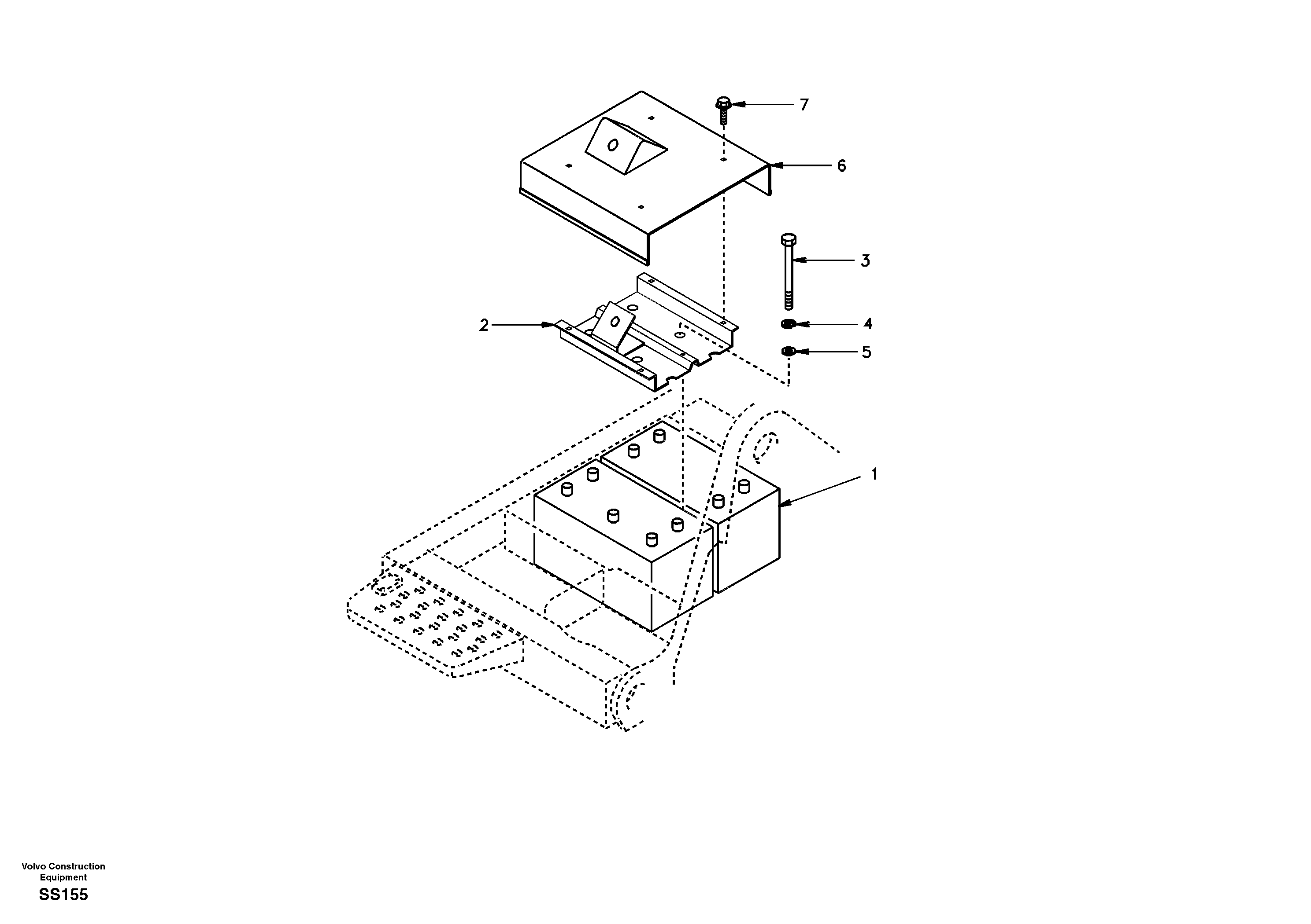 Схема запчастей Volvo EW130 - 61935 Battery with assembling details EW130