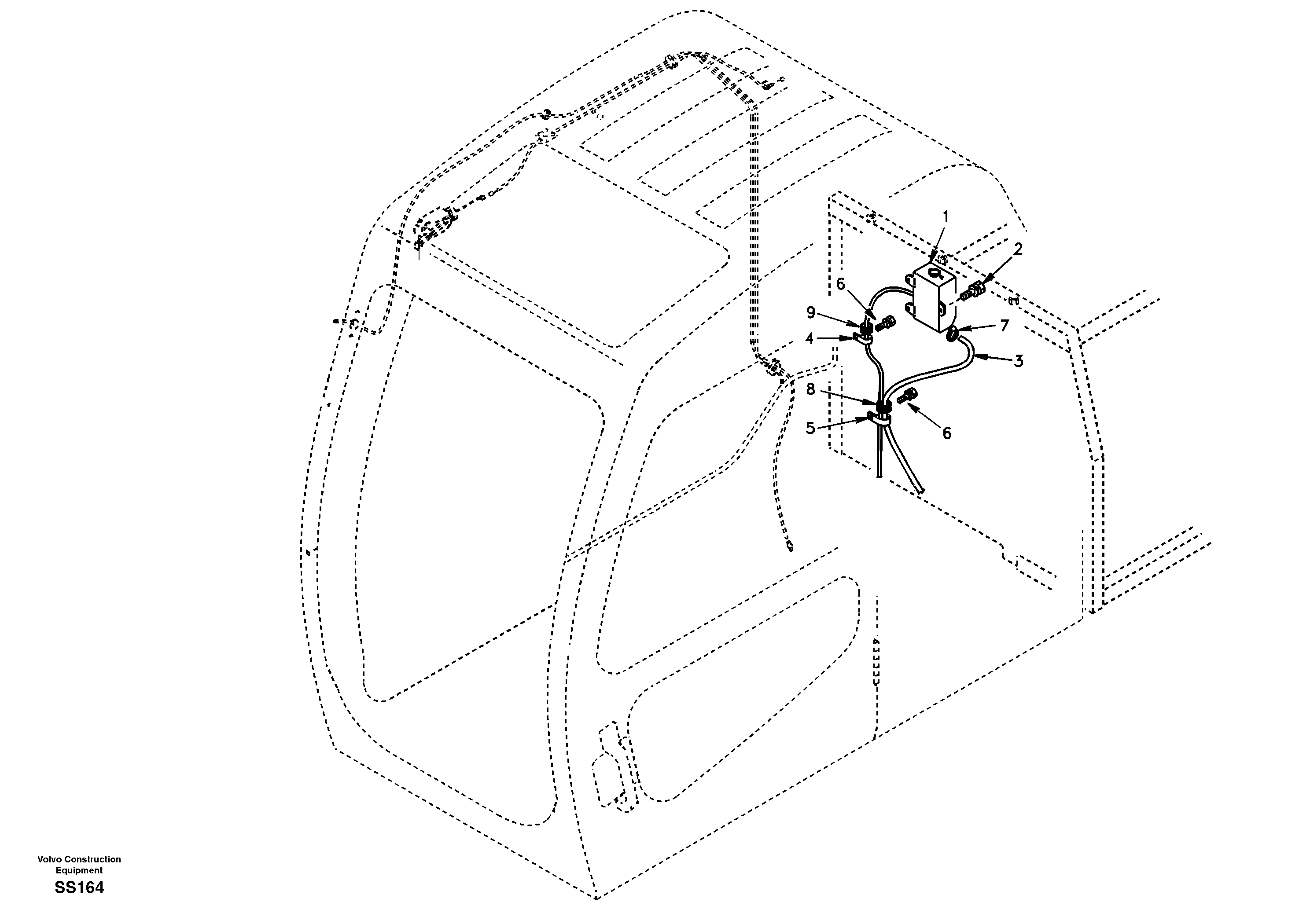 Схема запчастей Volvo EW130 - 38522 Шайба лобового стекла (ветрового) EW130