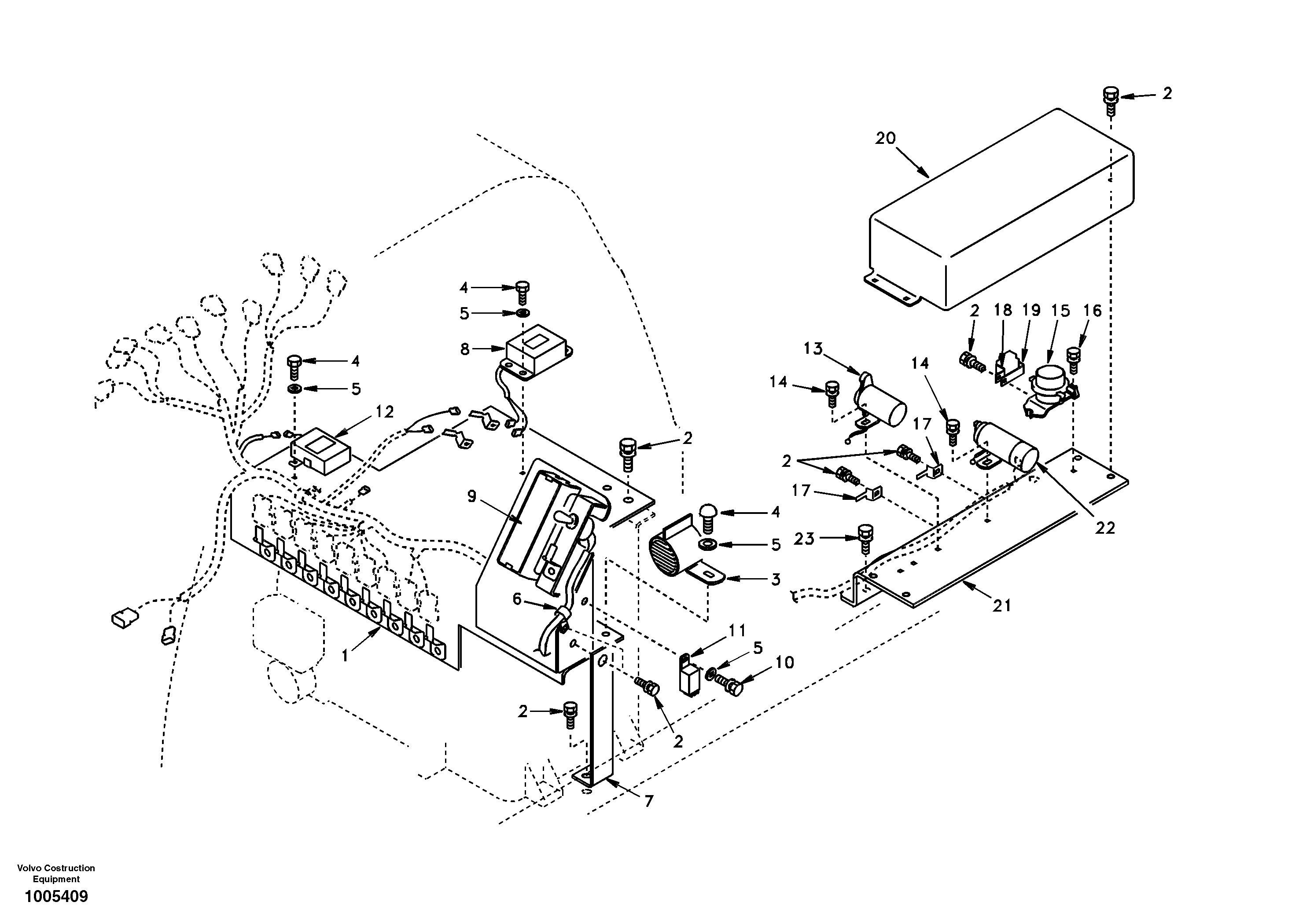 Схема запчастей Volvo EW130 - 17717 Electrical distribution box EW130