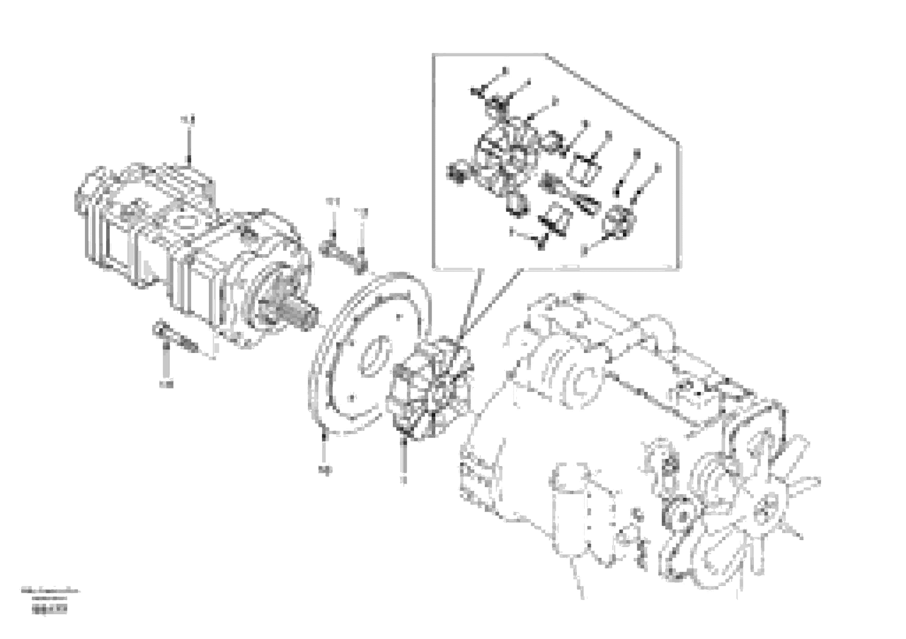 Схема запчастей Volvo EW130 - 13098 Pump gearbox with assembling parts EW130