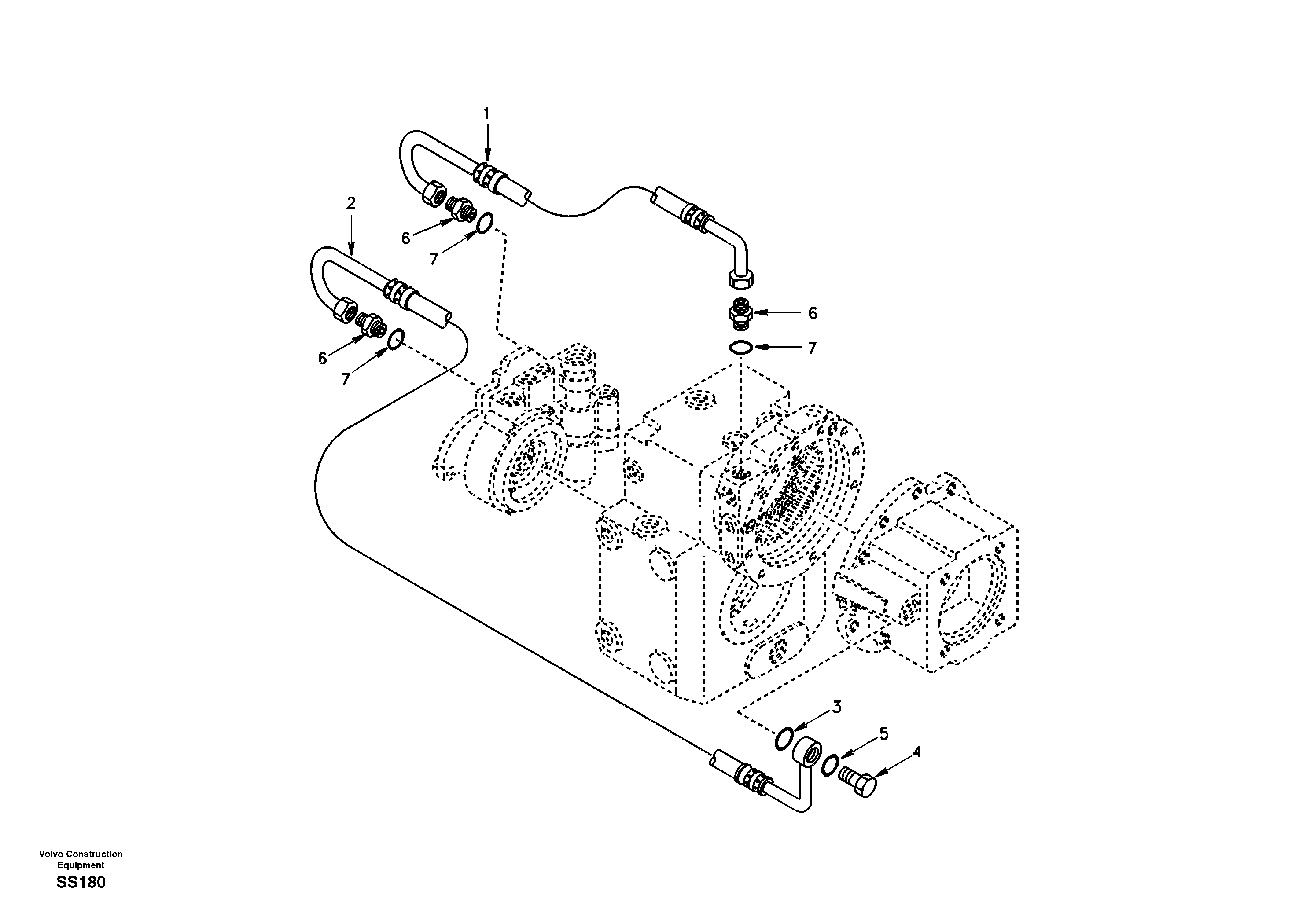 Схема запчастей Volvo EW130 - 19306 Oil pipe EW130