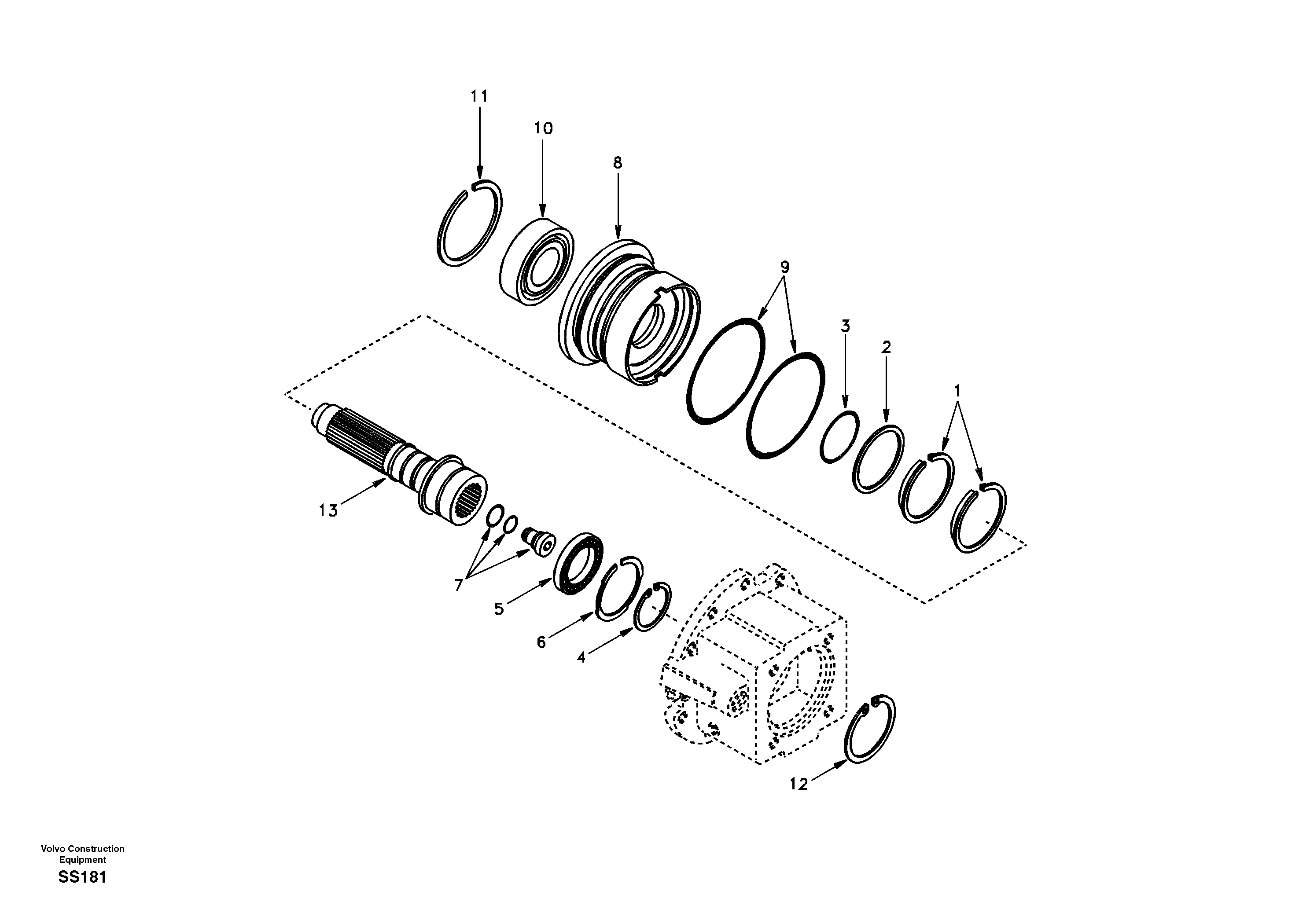 Схема запчастей Volvo EW130 - 19307 Input shaft EW130