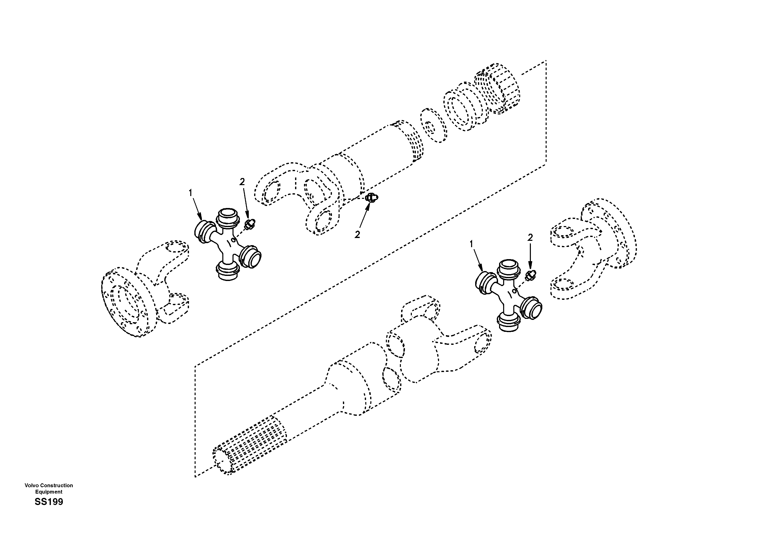 Схема запчастей Volvo EW130 - 8400 Propeller shaft, rear EW130