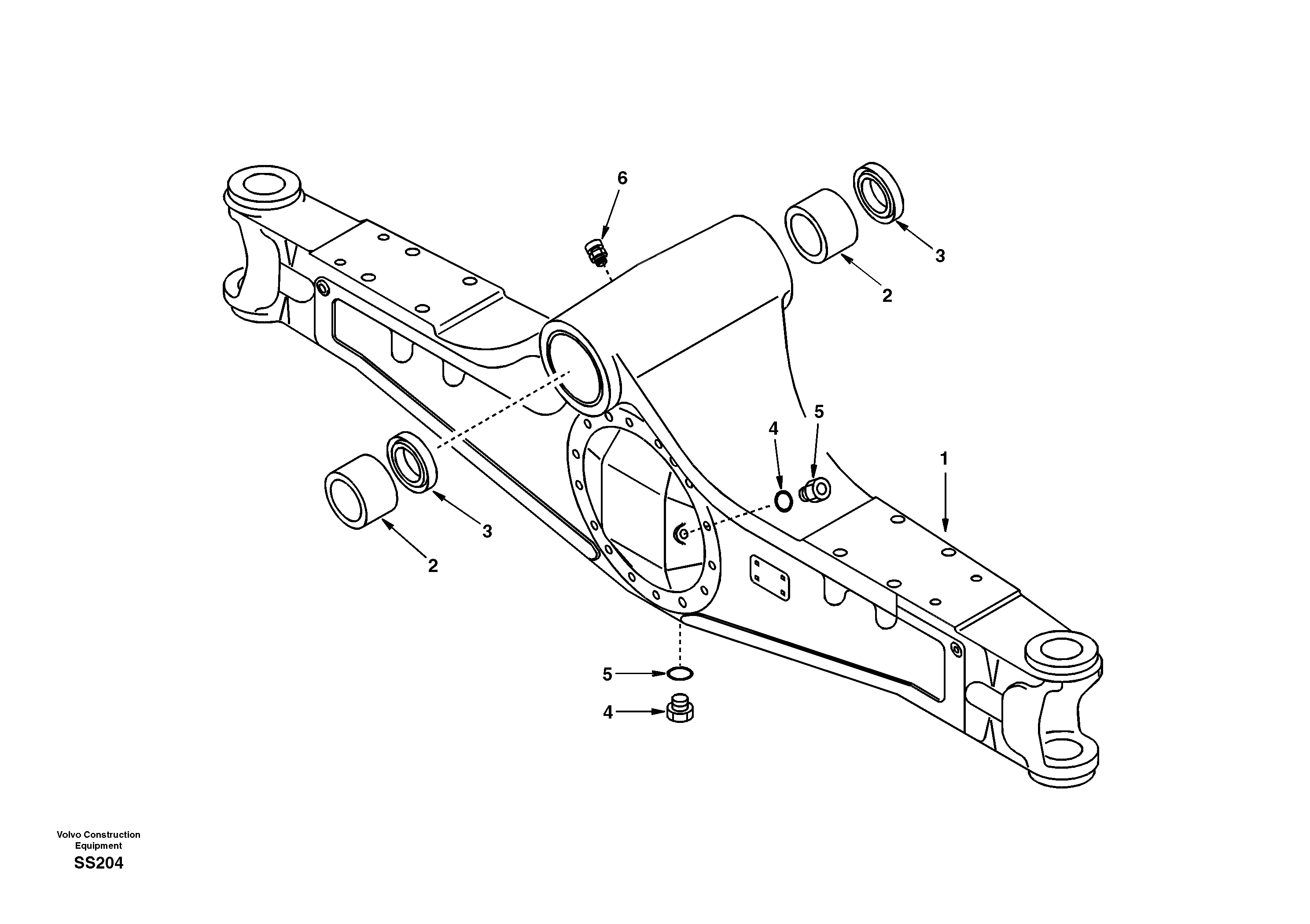 Схема запчастей Volvo EW130 - 48109 Housing, front axle EW130