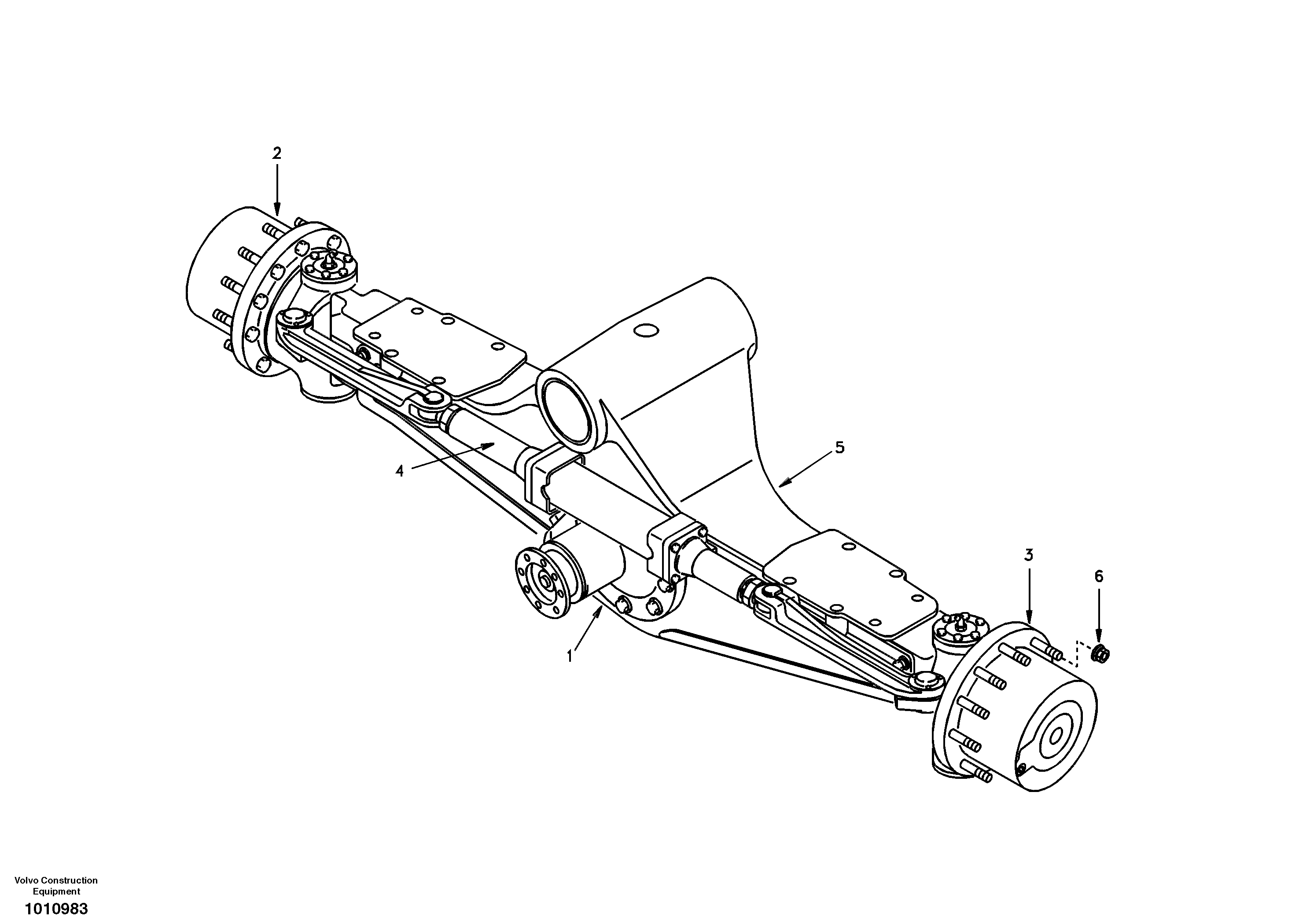 Схема запчастей Volvo EW130 - 73419 Axle, front EW130