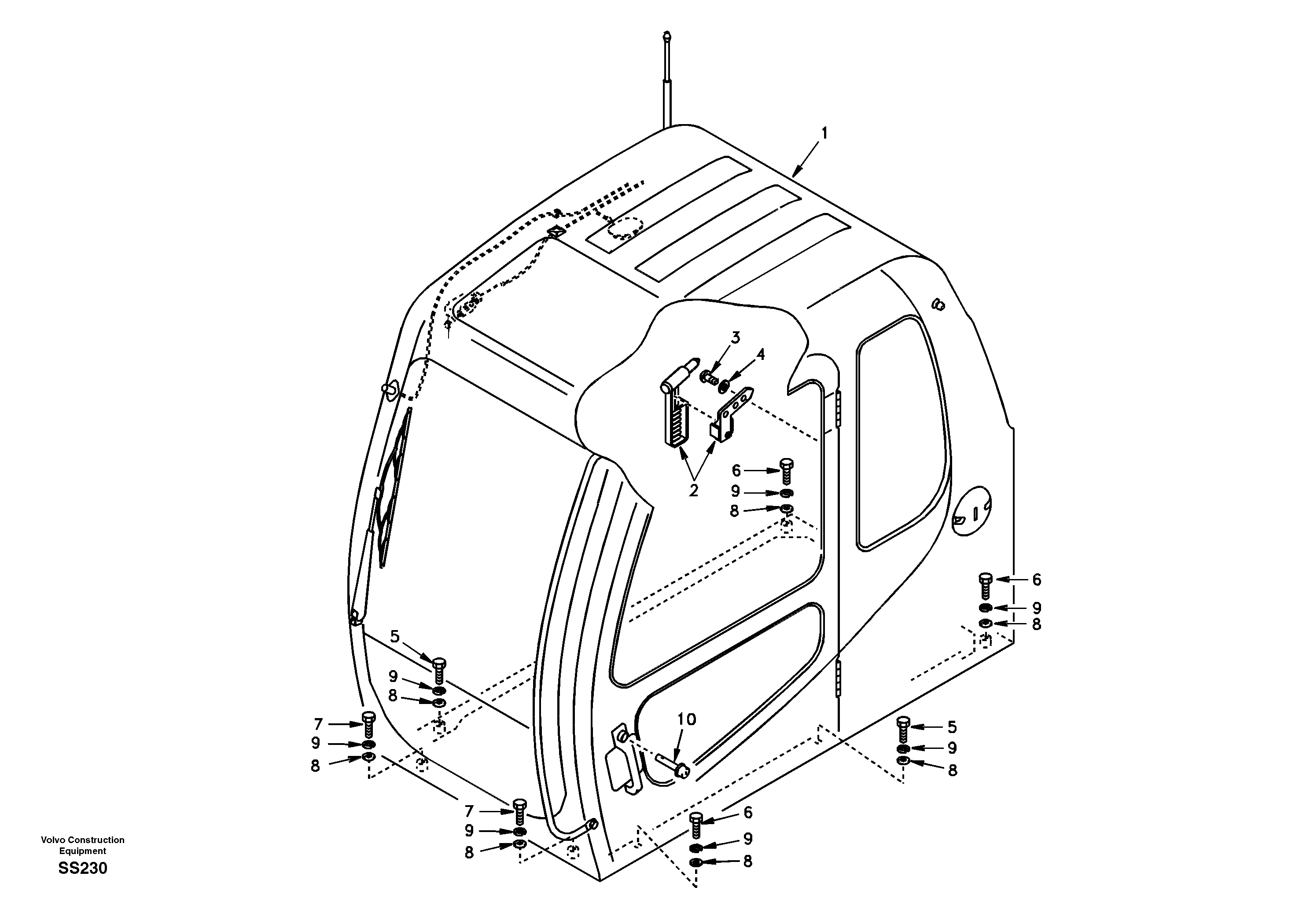 Схема запчастей Volvo EW130 - 66844 Cab mount EW130