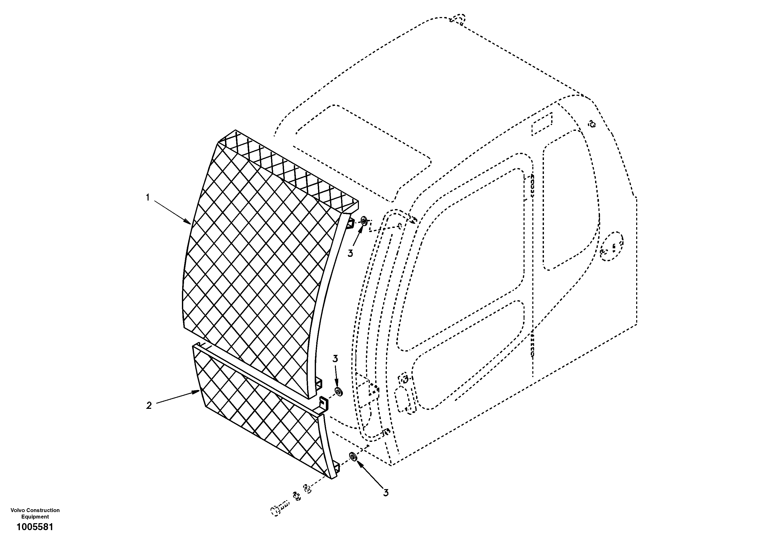 Схема запчастей Volvo EW130 - 8748 Windshield protection EW130