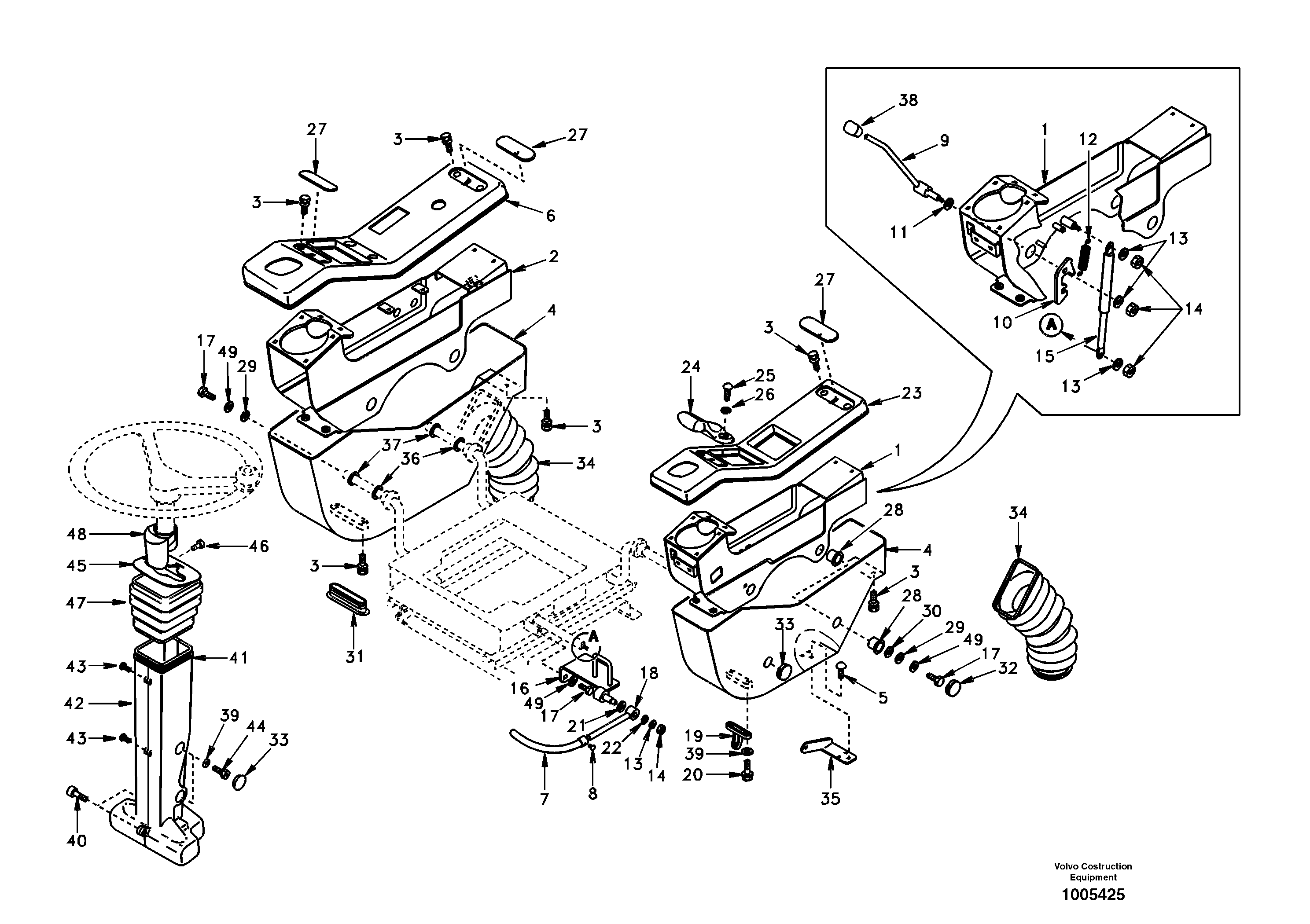 Схема запчастей Volvo EW130 - 37852 Instrument panel, control panel EW130