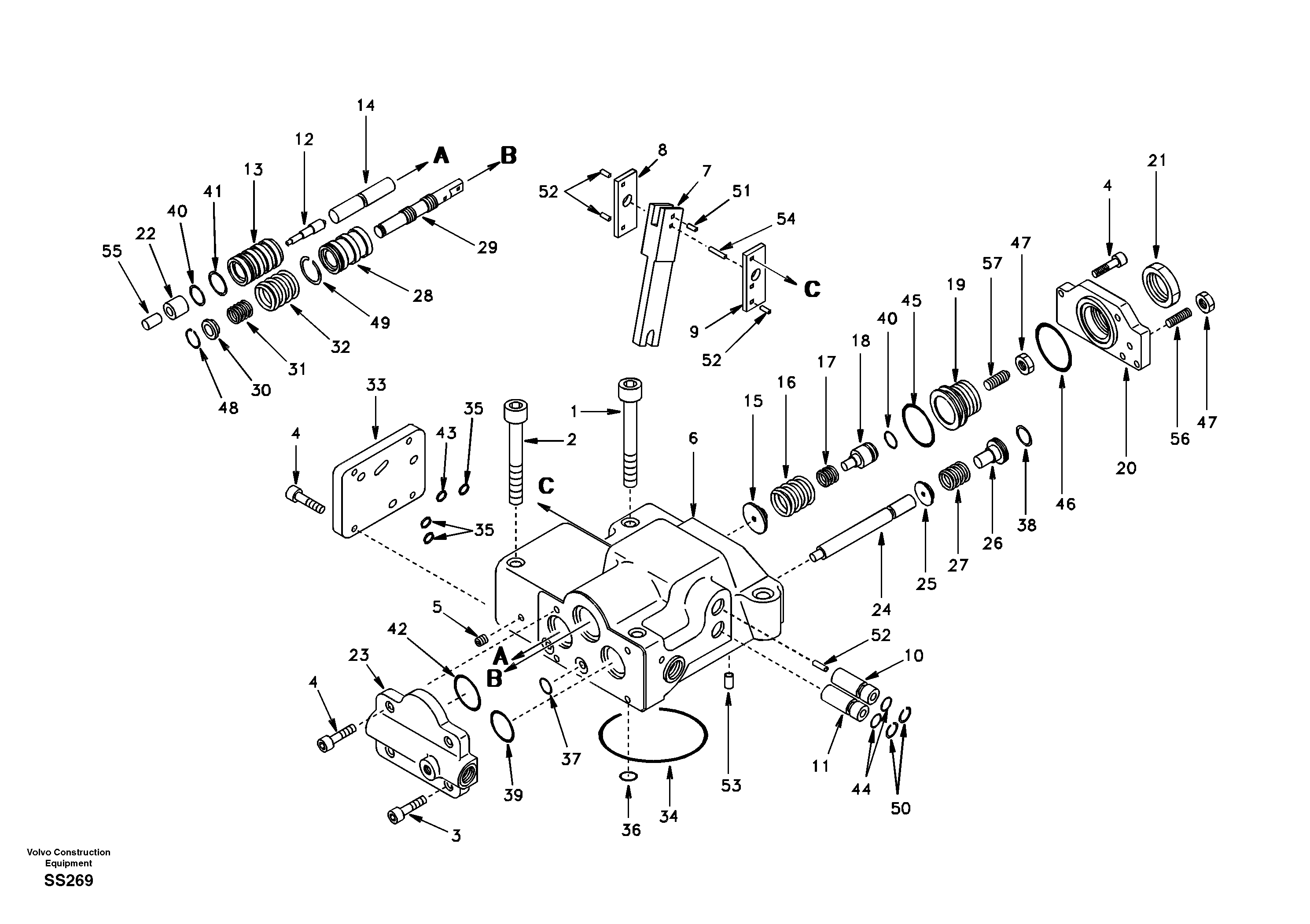 Схема запчастей Volvo EW130 - 47107 Regulator, hydraulic pump EW130