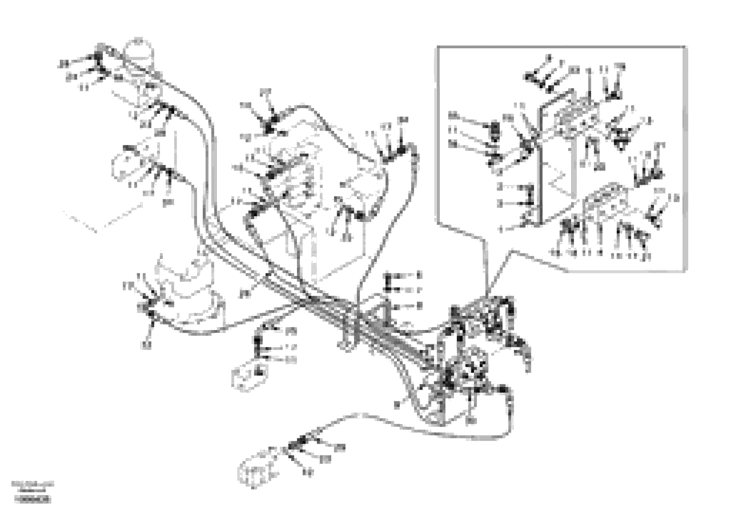 Схема запчастей Volvo EW130 - 61938 Servo system, control valve to solenoid valve EW130