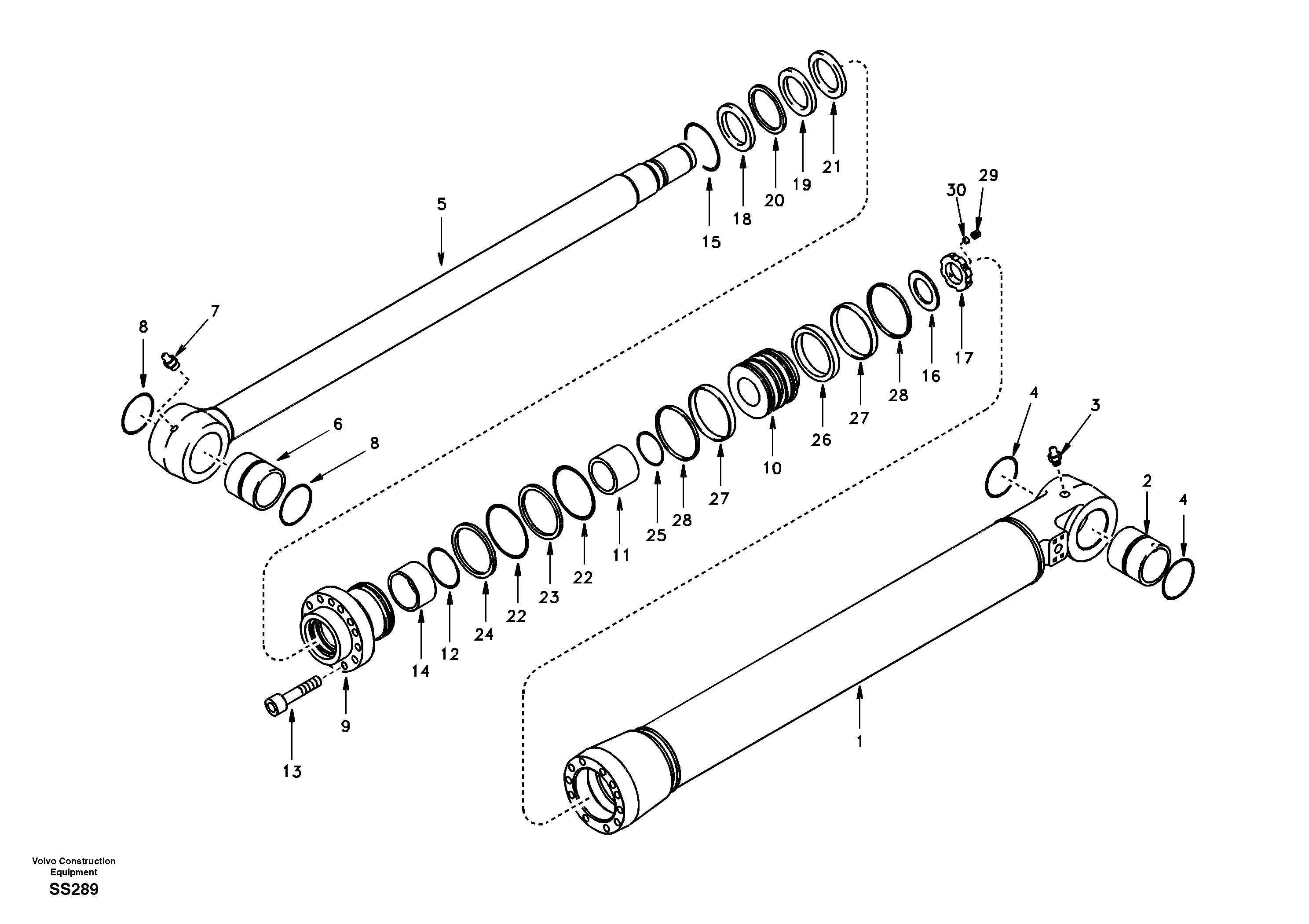 Схема запчастей Volvo EW130 - 44452 Цилиндр ковша EW130