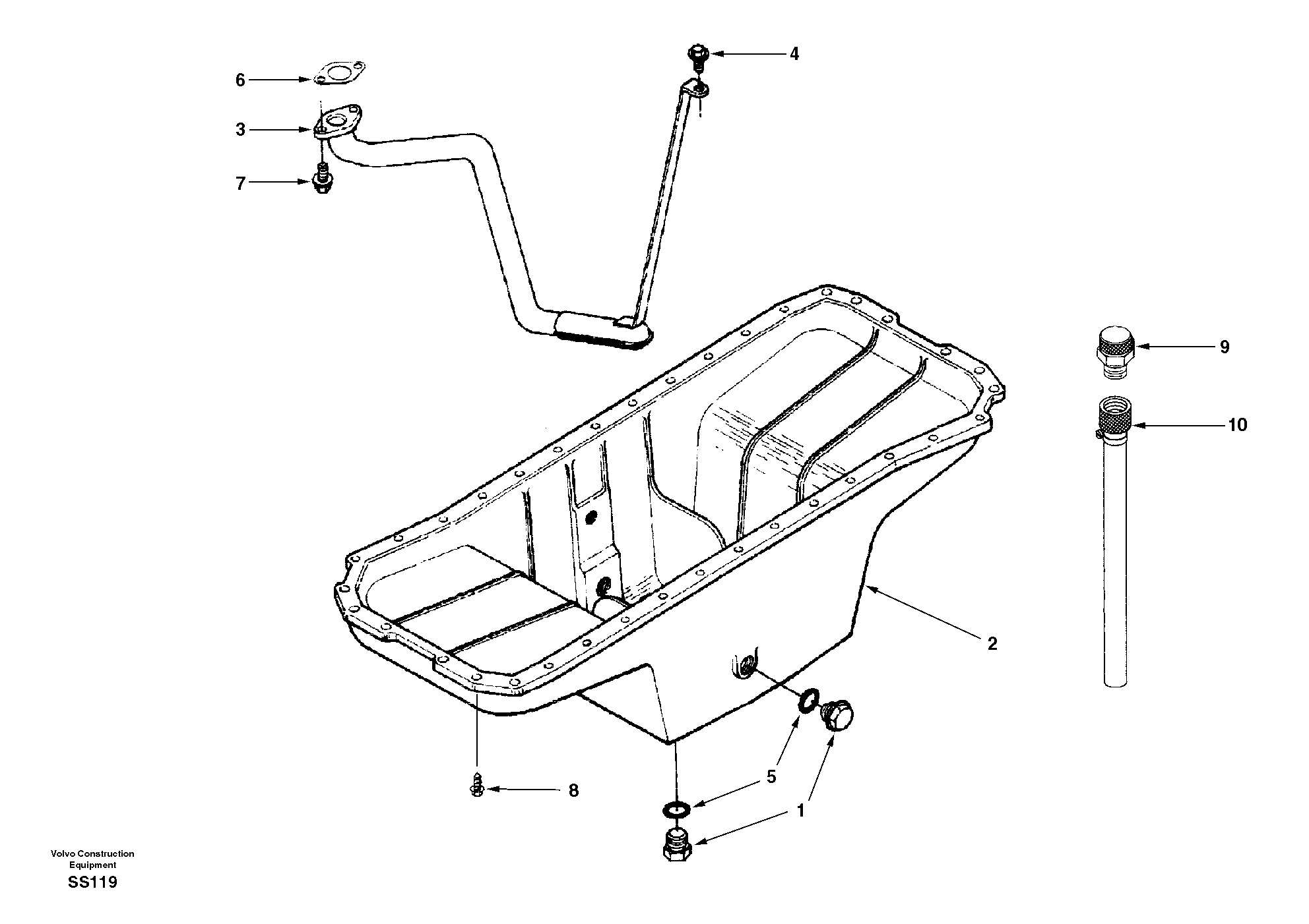 Схема запчастей Volvo EW130 - 42178 Oil sump EW130