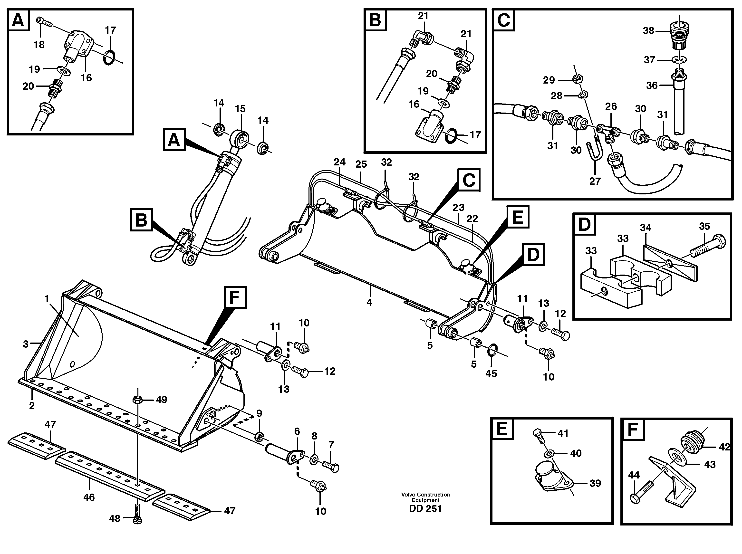 Схема запчастей Volvo EW130 - 46085 High-tipping bucket ATTACHMENTS ATTACHMENTS BUCKETS