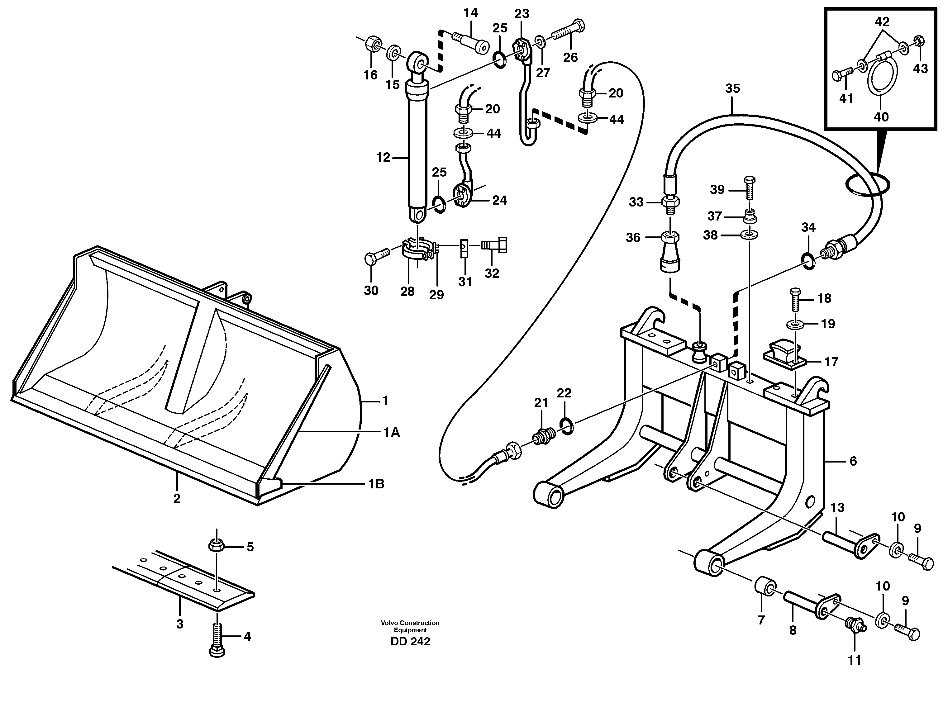 Схема запчастей Volvo EW130 - 92610 High-tipping bucket ATTACHMENTS ATTACHMENTS BUCKETS